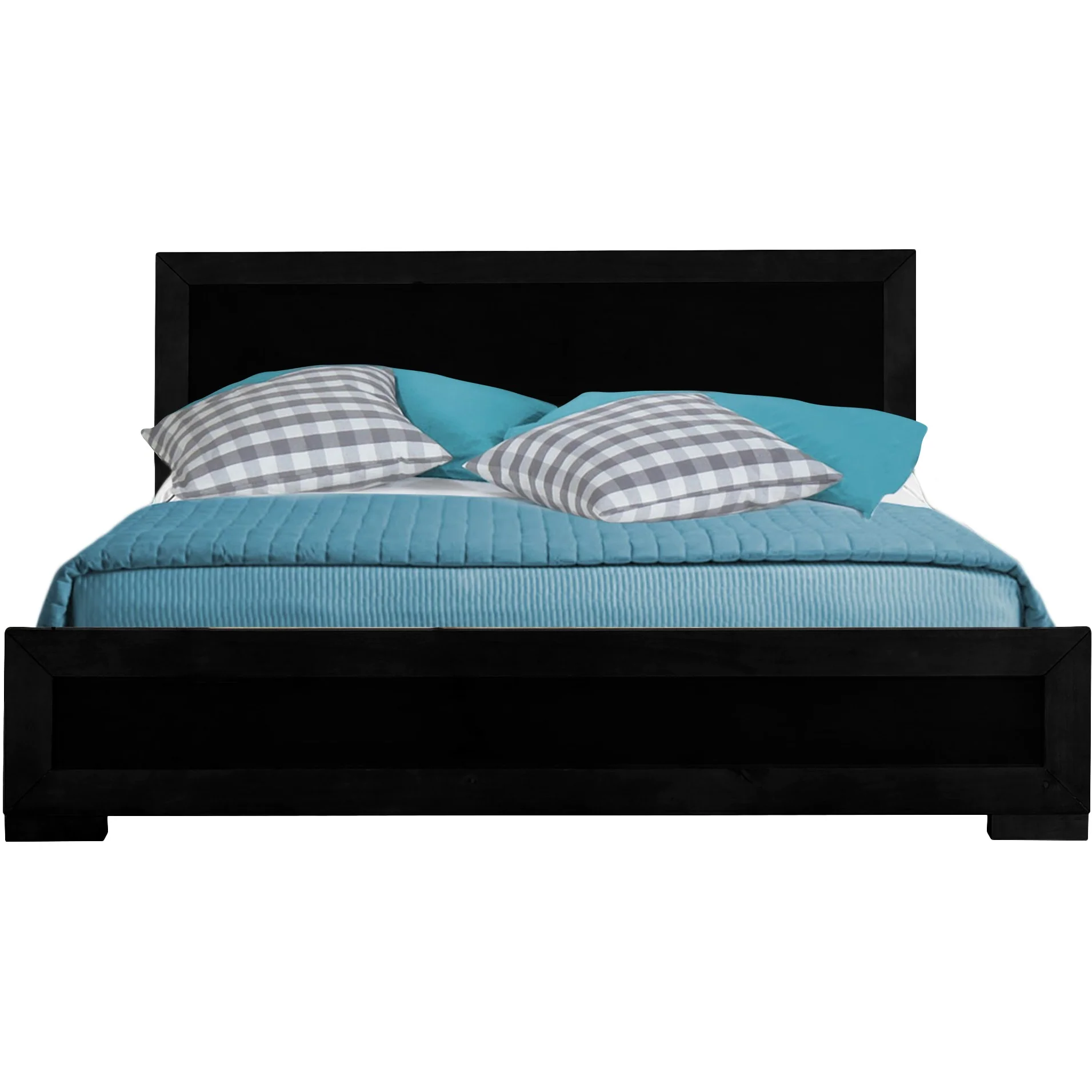 Black Wood King Platform Bed By Homeroots - 397074 - Image 2