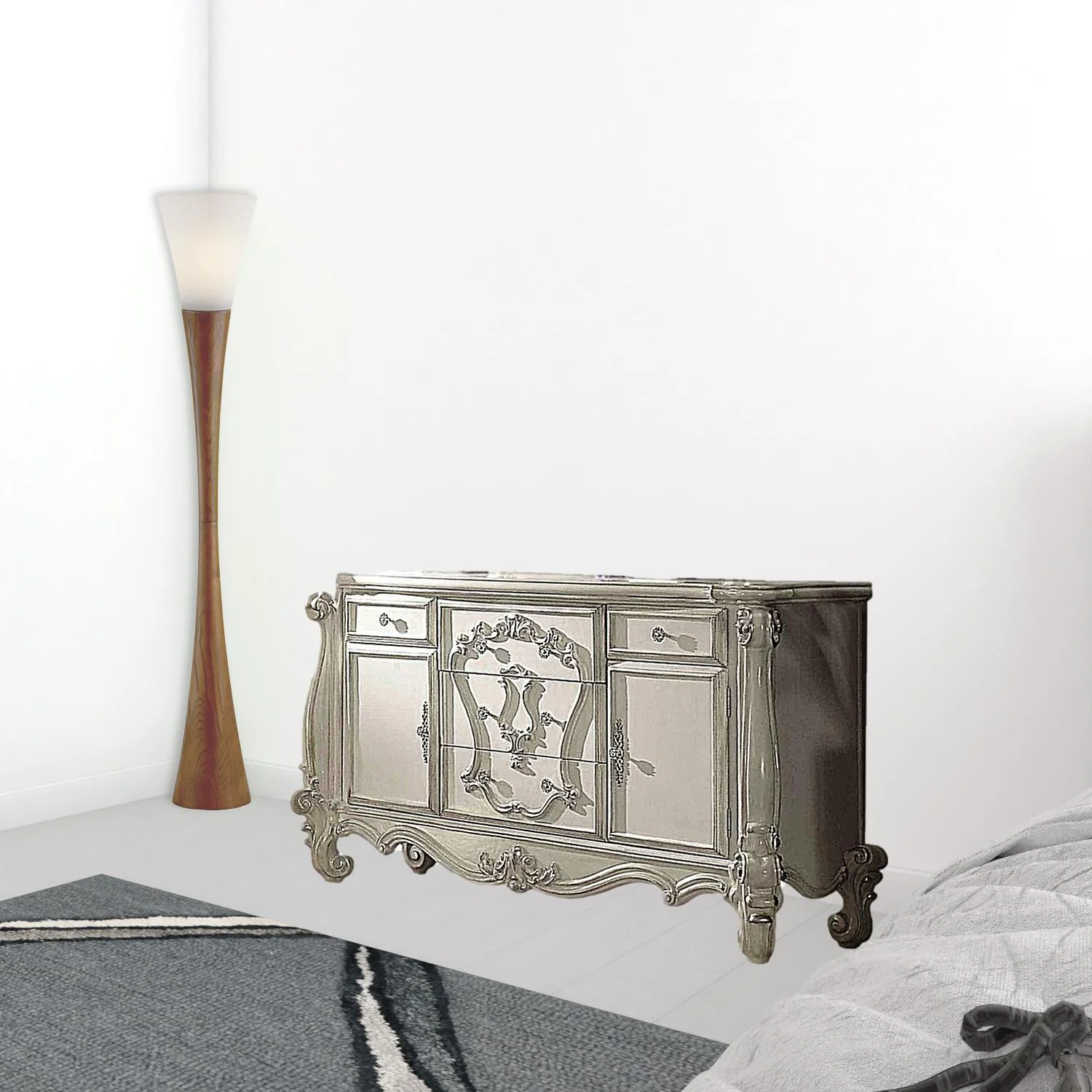 Bone White Wood Dresser By Homeroots