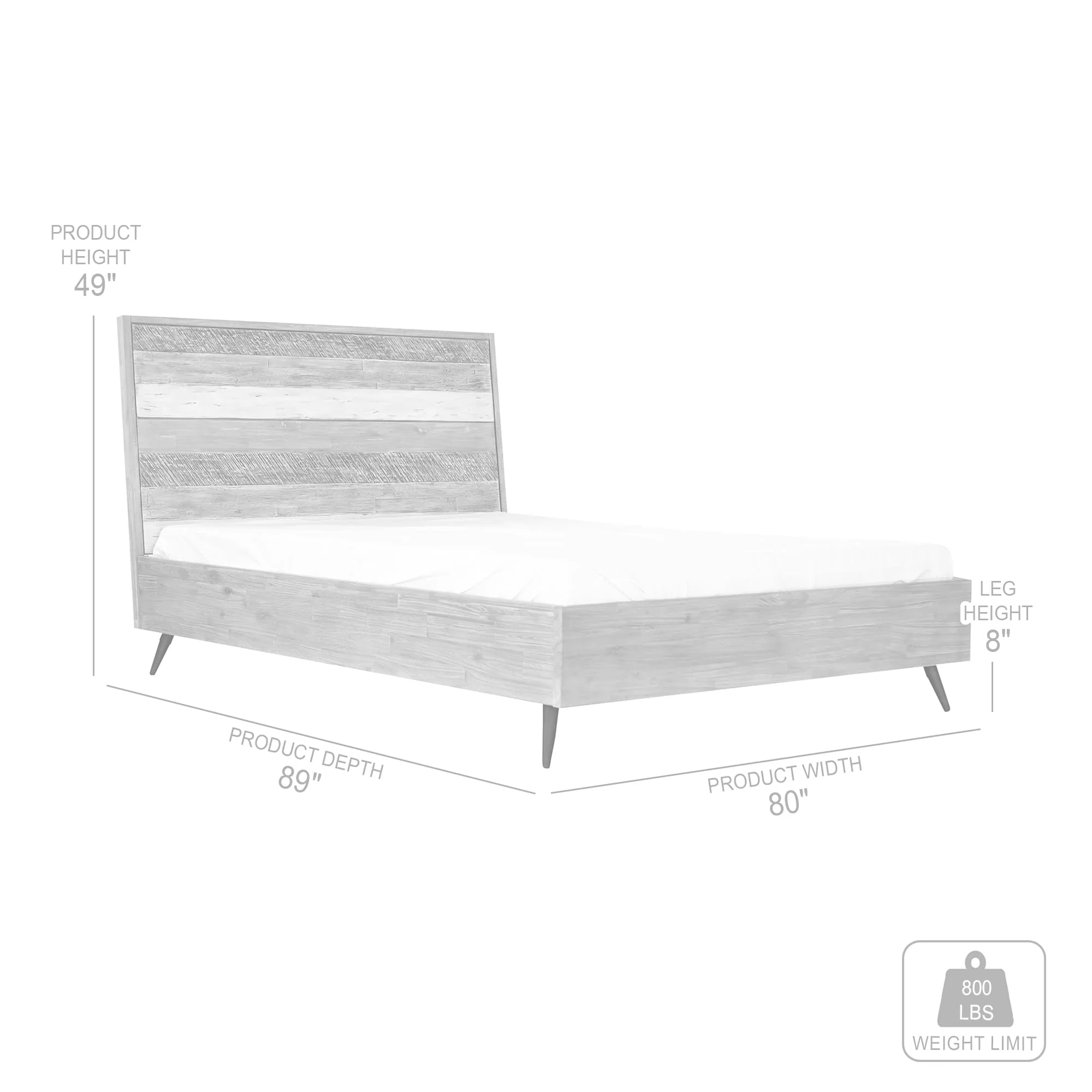 Bridges King Platform Bed in Two Tone Acacia Wood By Armen Living - Image 8