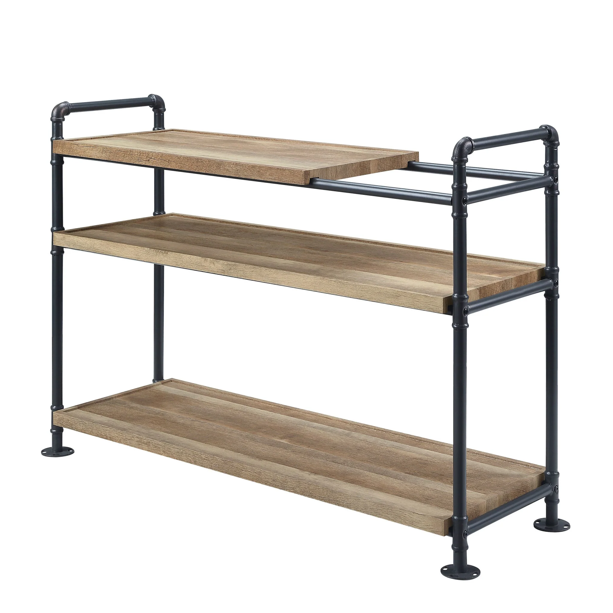 Brown And Black Metal Three Tier Etagere Bookcase By Homeroots