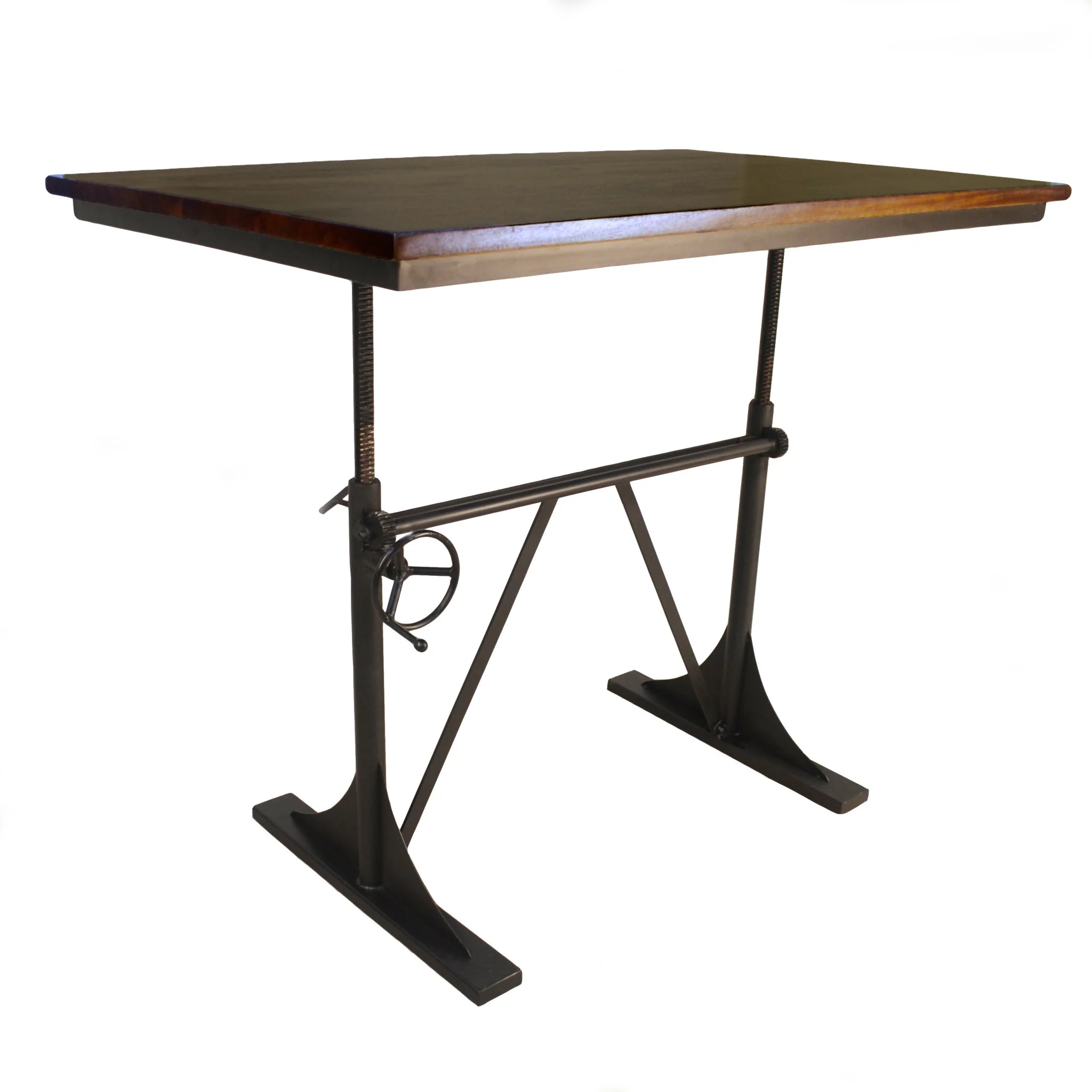 Brown And Black Solid Wood And Iron Trestle Base Dining Table By Homeroots