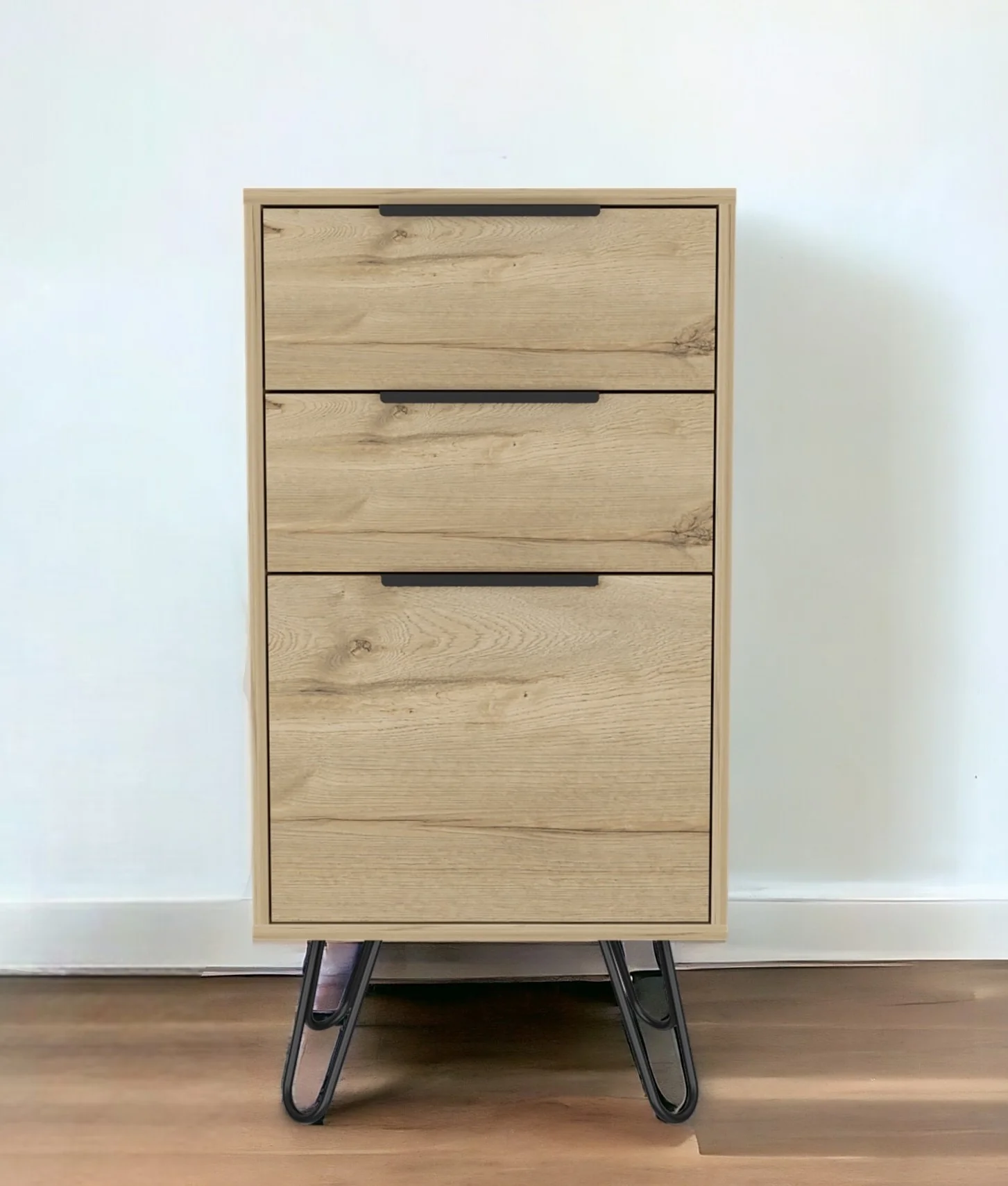 Brown and Black Three Drawer Standard Chest By Homeroots