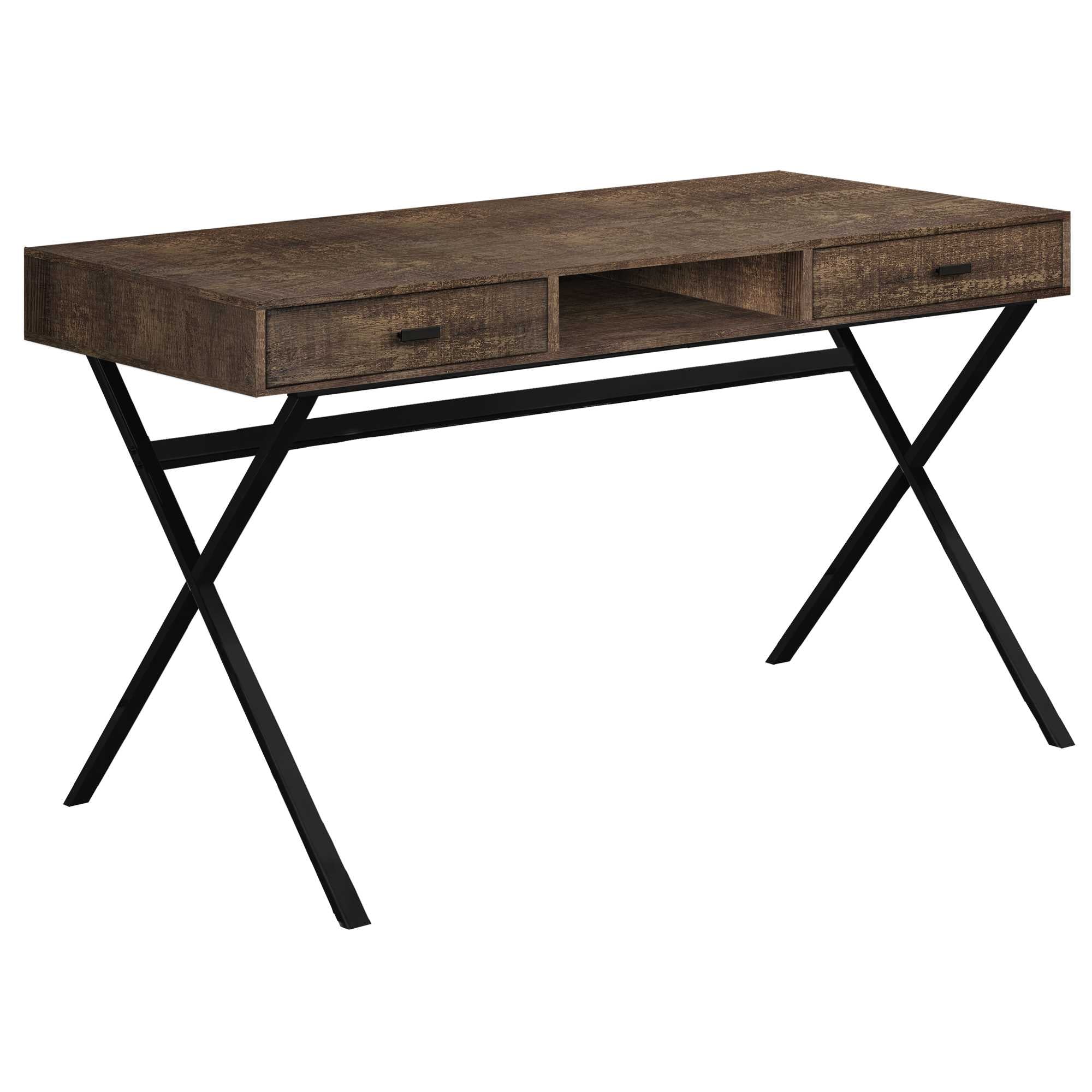 Brown Black Particle Board Metal Computer Desk By Homeroots - 333544