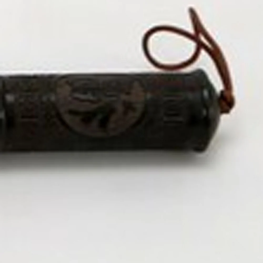 Brown Carved Scroll Wood Decorative Calligraphy Brush By Homeroots - Image 6