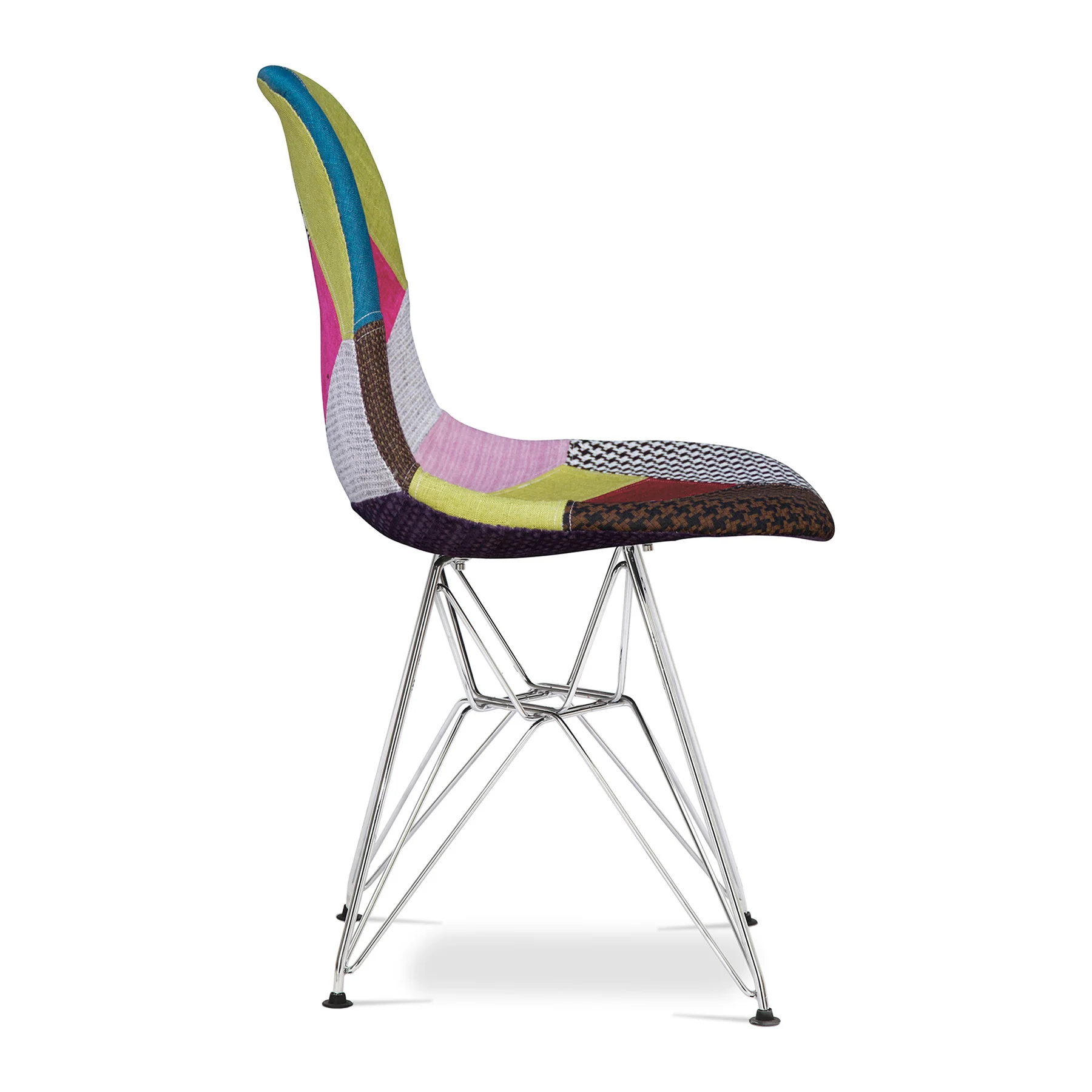 Brown Green and Pink And Silver Upholstered Fabric Dining Side Chair By Homeroots - Image 3