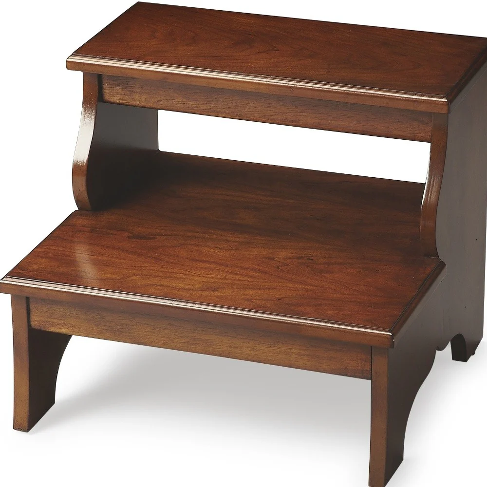 Brown Manufactured Wood Backless Bar Chair By Homeroots - Image 3