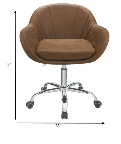 Brown Metal Tube Office Chair By Homeroots - Image 5