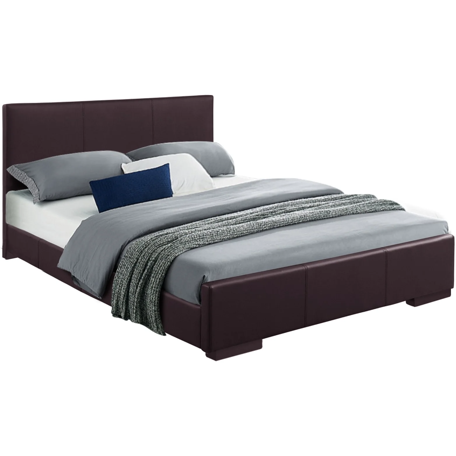 Brown Platform Queen Bed By Homeroots - Image 3