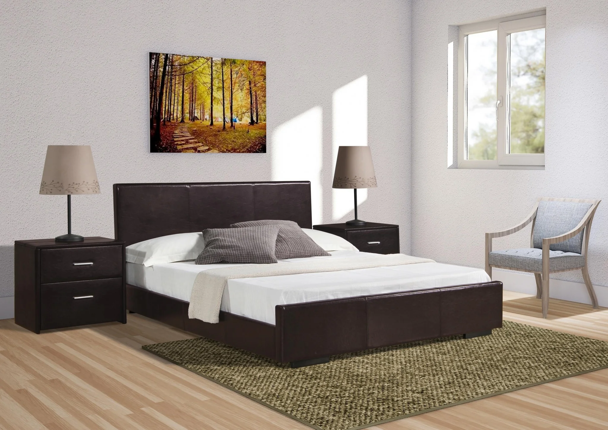 Brown Platform Queen Bed By Homeroots - Image 6