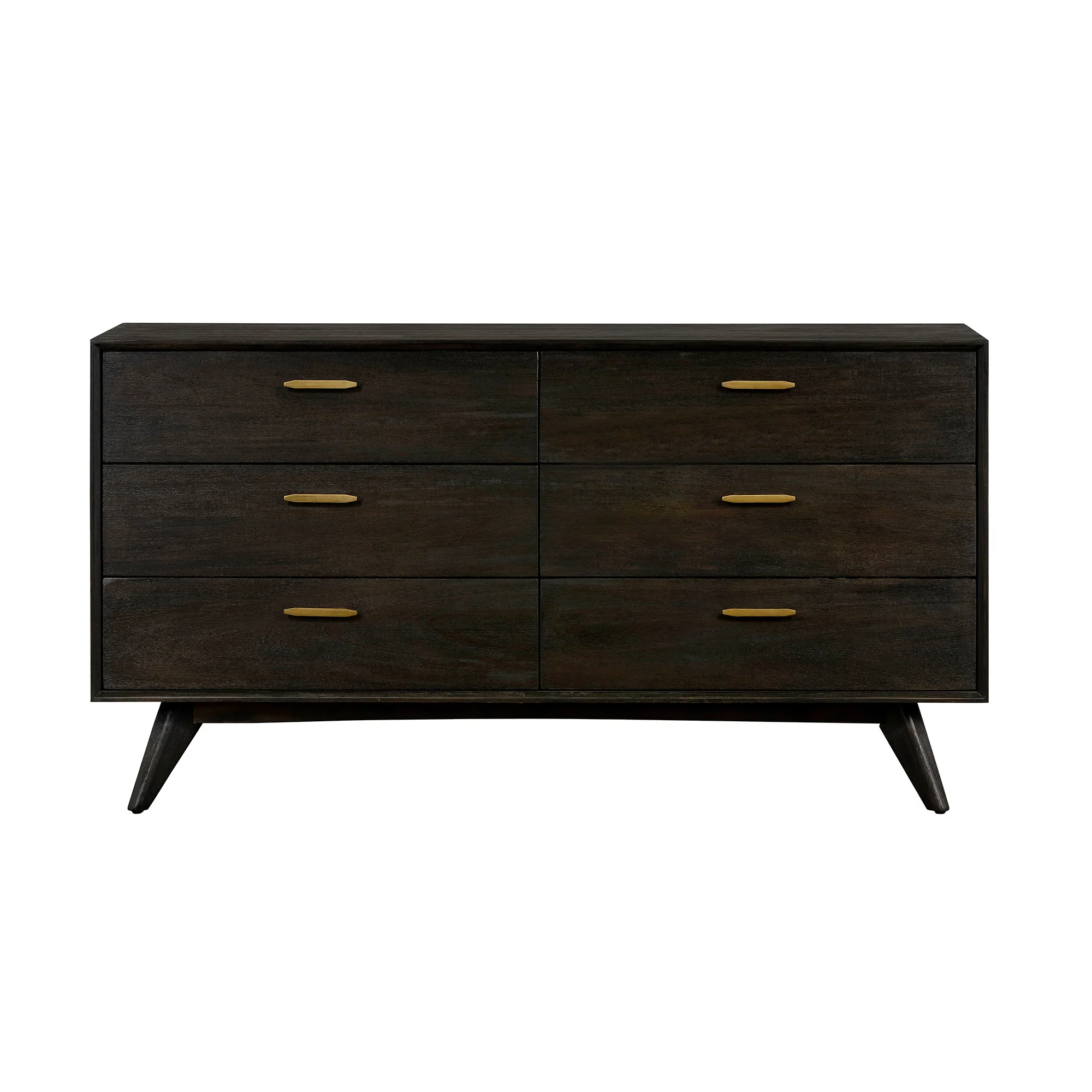 Brown Solid Wood Six Drawer Dresser By Homeroots - Image 6