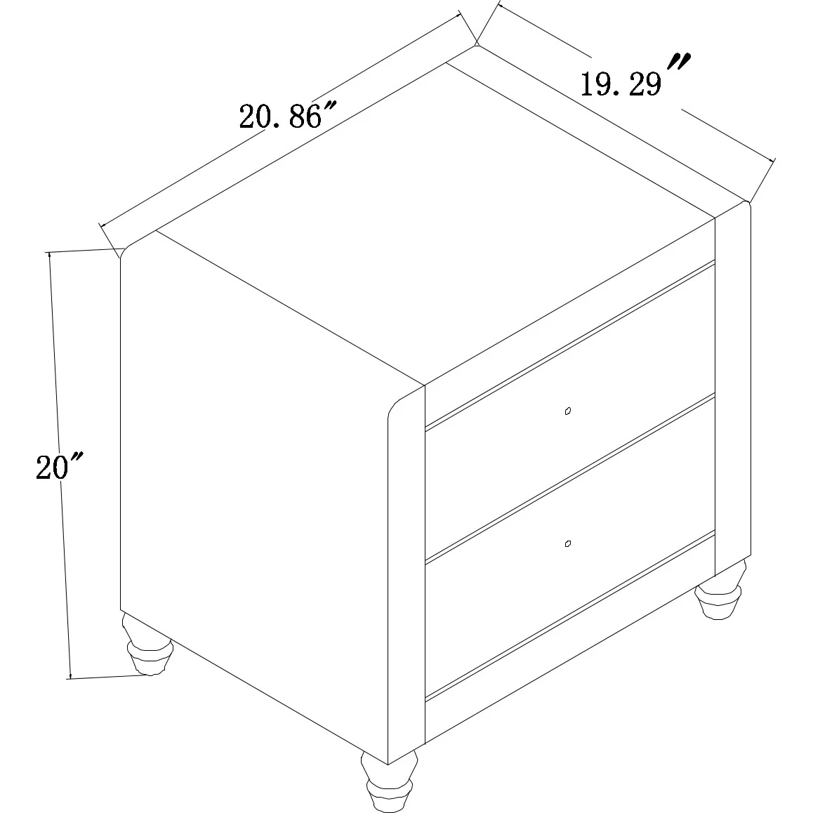 Brown Upholstered 2 Drawer Nightstand By Homeroots - Image 30