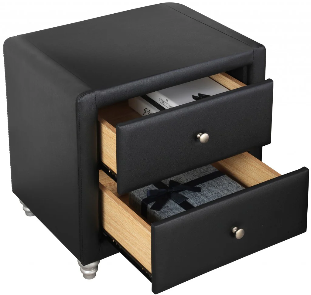 Brown Upholstered 2 Drawer Nightstand By Homeroots - Image 8