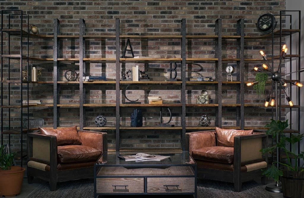 Brown Wood and Iron Six Shelf Standing Unit By Homeroots