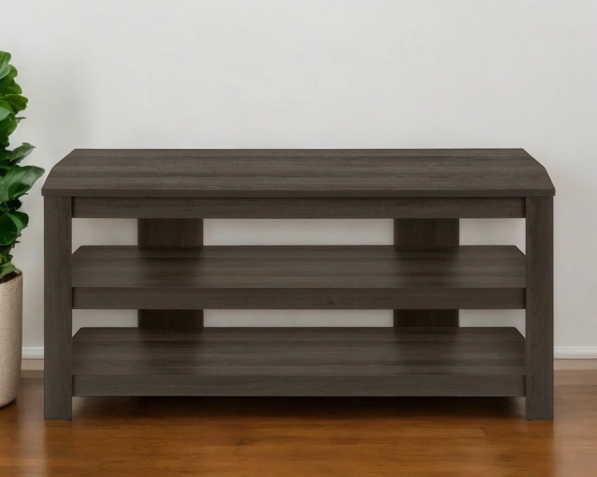 Brown Wood Open Shelving TV Stand By Homeroots