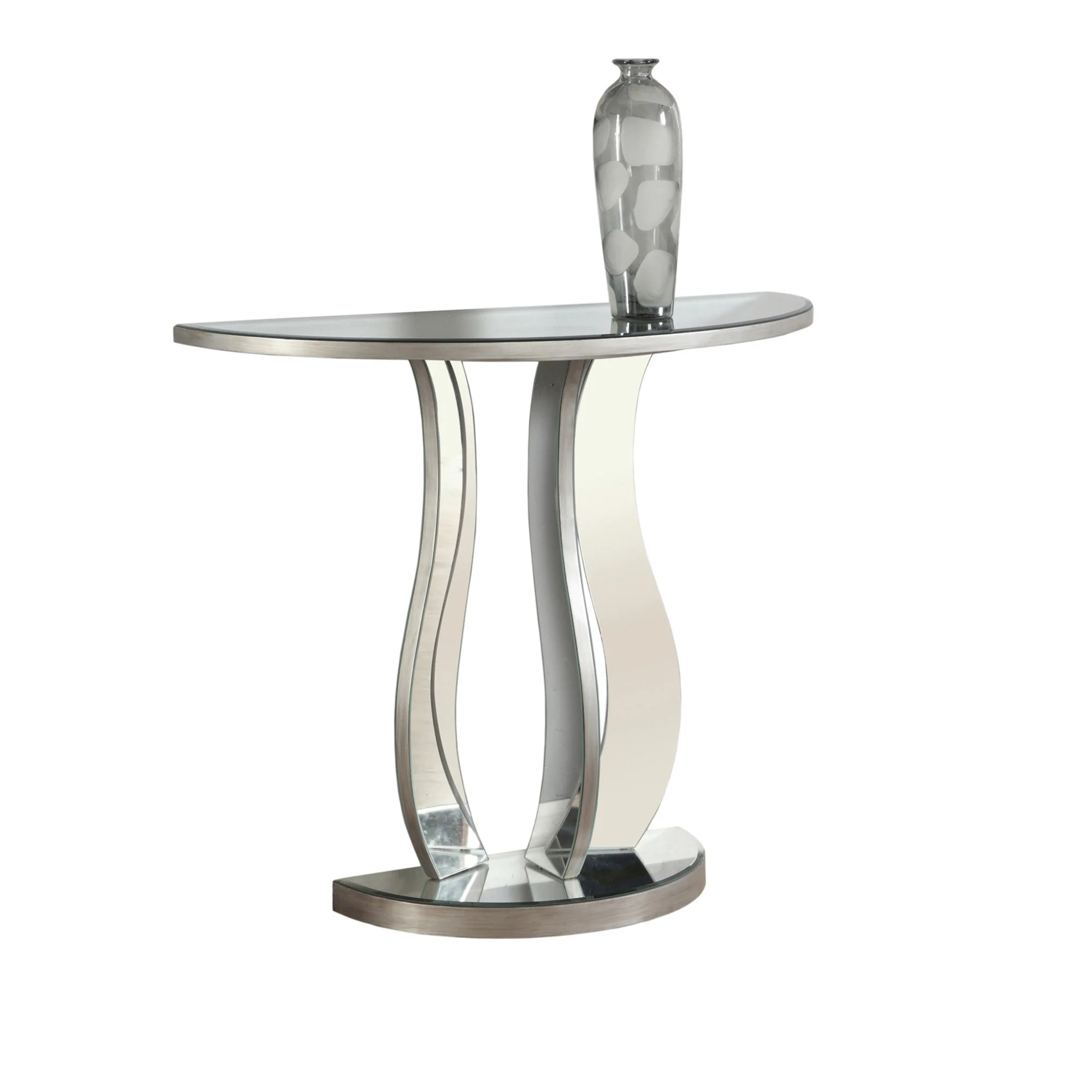 Brushed SilverMirror Accent Table By Homeroots