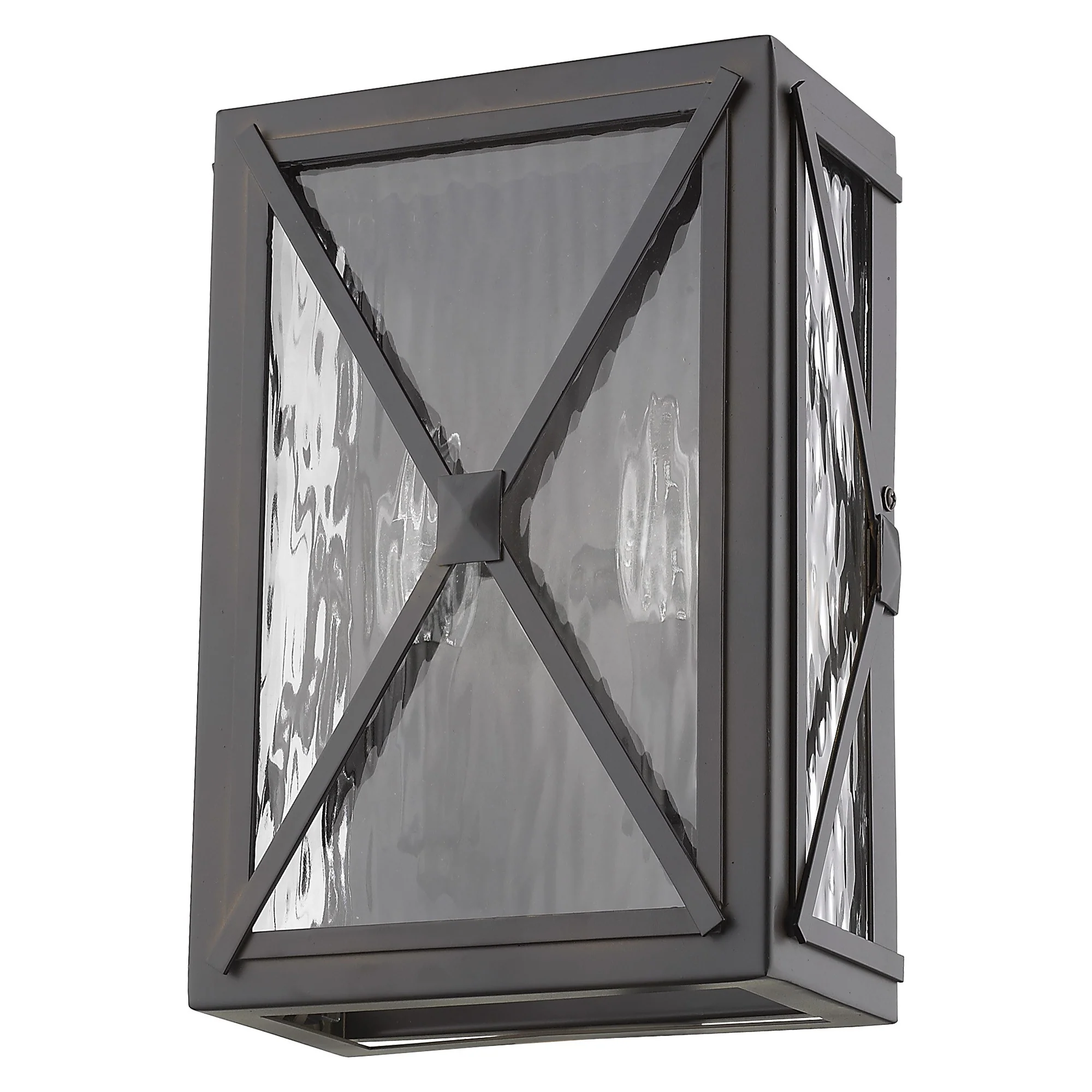 Burnished Bronze Criss Cross Water Glass Outdoor Light By Homeroots
