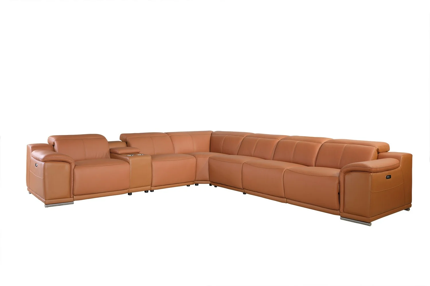 Camel Power Reclining 7PC Sectional By Homeroots - 366353 - Image 2