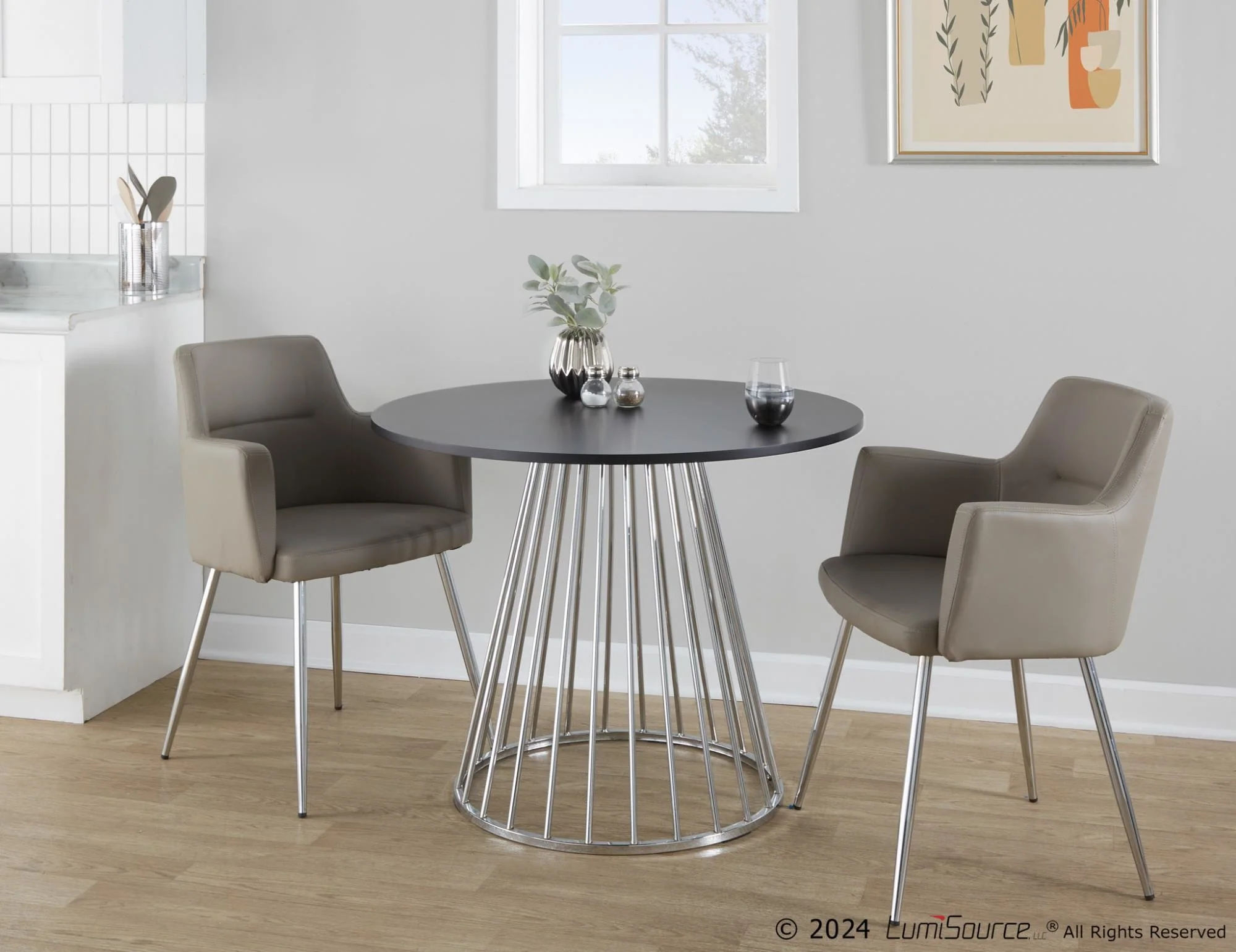 Canary Cosmo Dining Table By LumiSource - DT-CNRY-CNRYCSMO2 SVBK