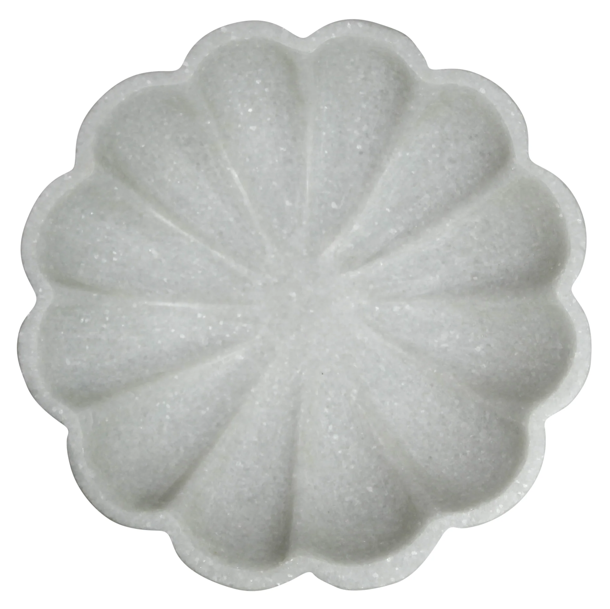 Capri Scalloped Bowl, Marble Set Of 2 By HomArt