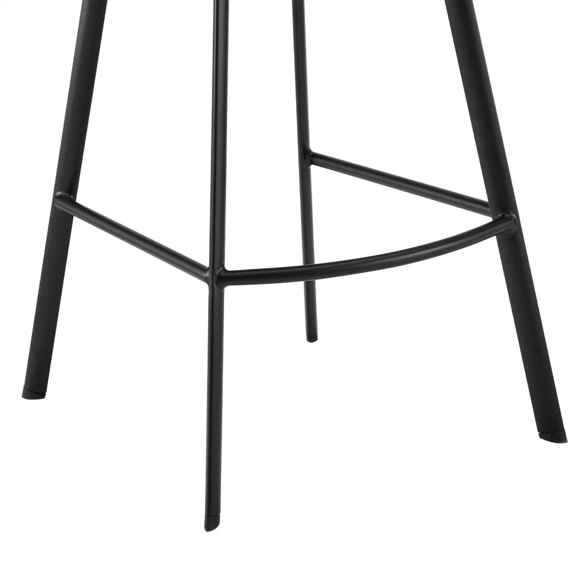 Carise Blue Faux Leather and Black Metal Swivel 30" Bar Stool By Armen Living - Image 7