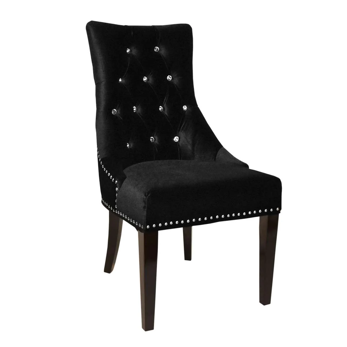 Carlyle Tufted Velvet Side Chair with Nailhead Trim By Armen Living