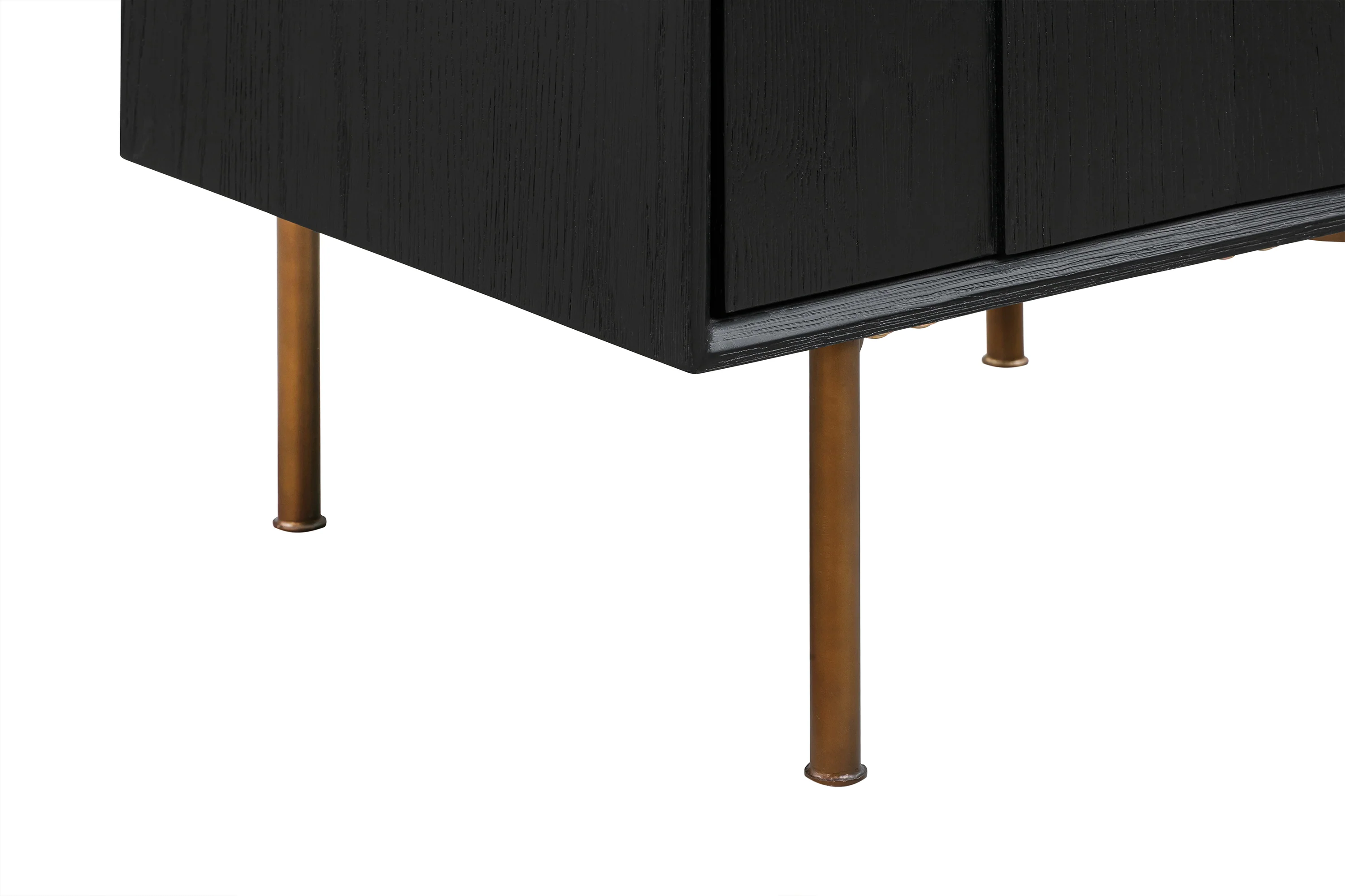 Carnaby 2 Drawer Nightstand in Black Brushed Oak and Bronze By Armen Living - Image 9