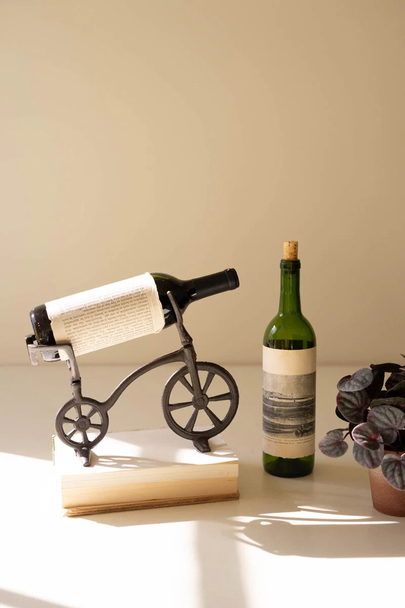 Cast Iron Bicycle Wine Bottle Holder By Kalalou