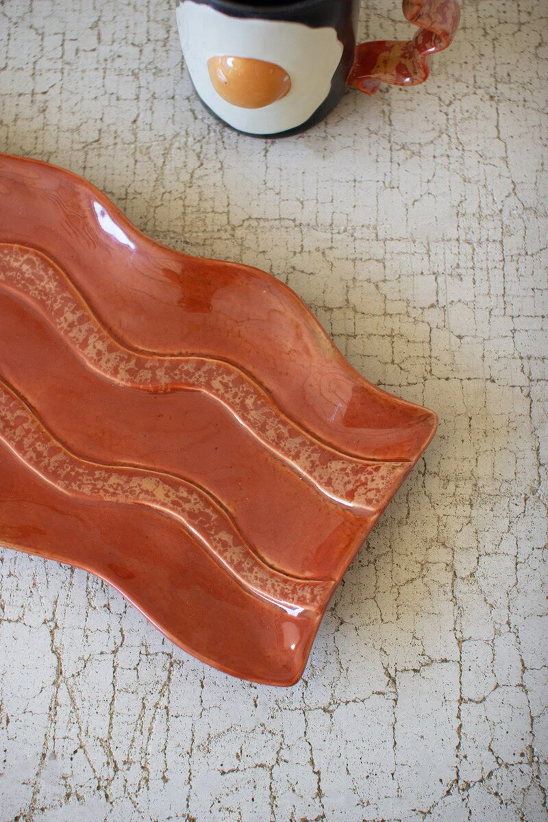 Ceramic Bacon Platter By Kalalou - Image 3