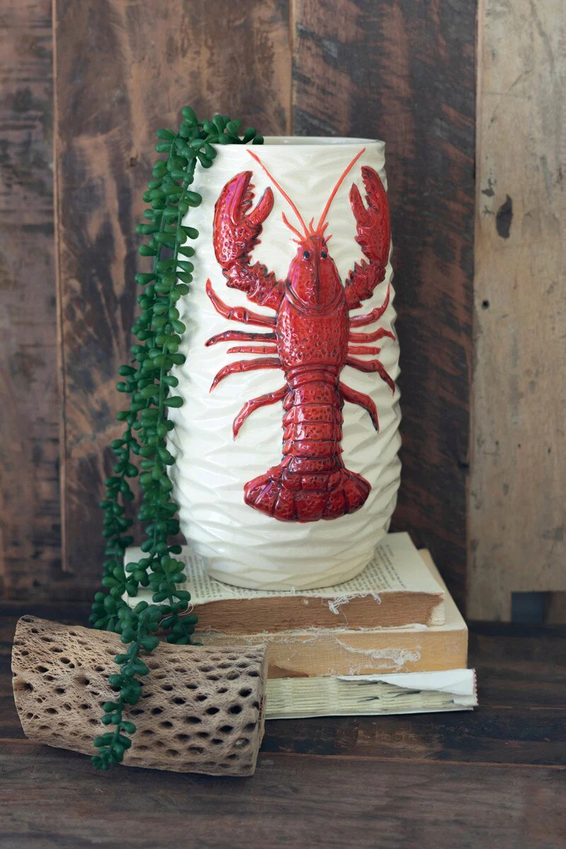 Ceramic Lobster Vase By Kalalou