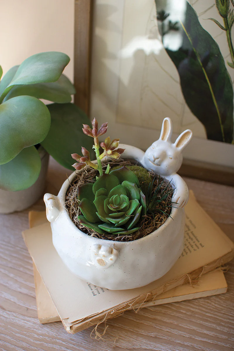 Ceramic Rabbit Vessel (Min 4) By Kalalou