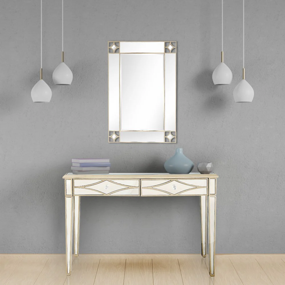 Champagne Finish Mirror and Console Table By Homeroots - 396827 - Image 2