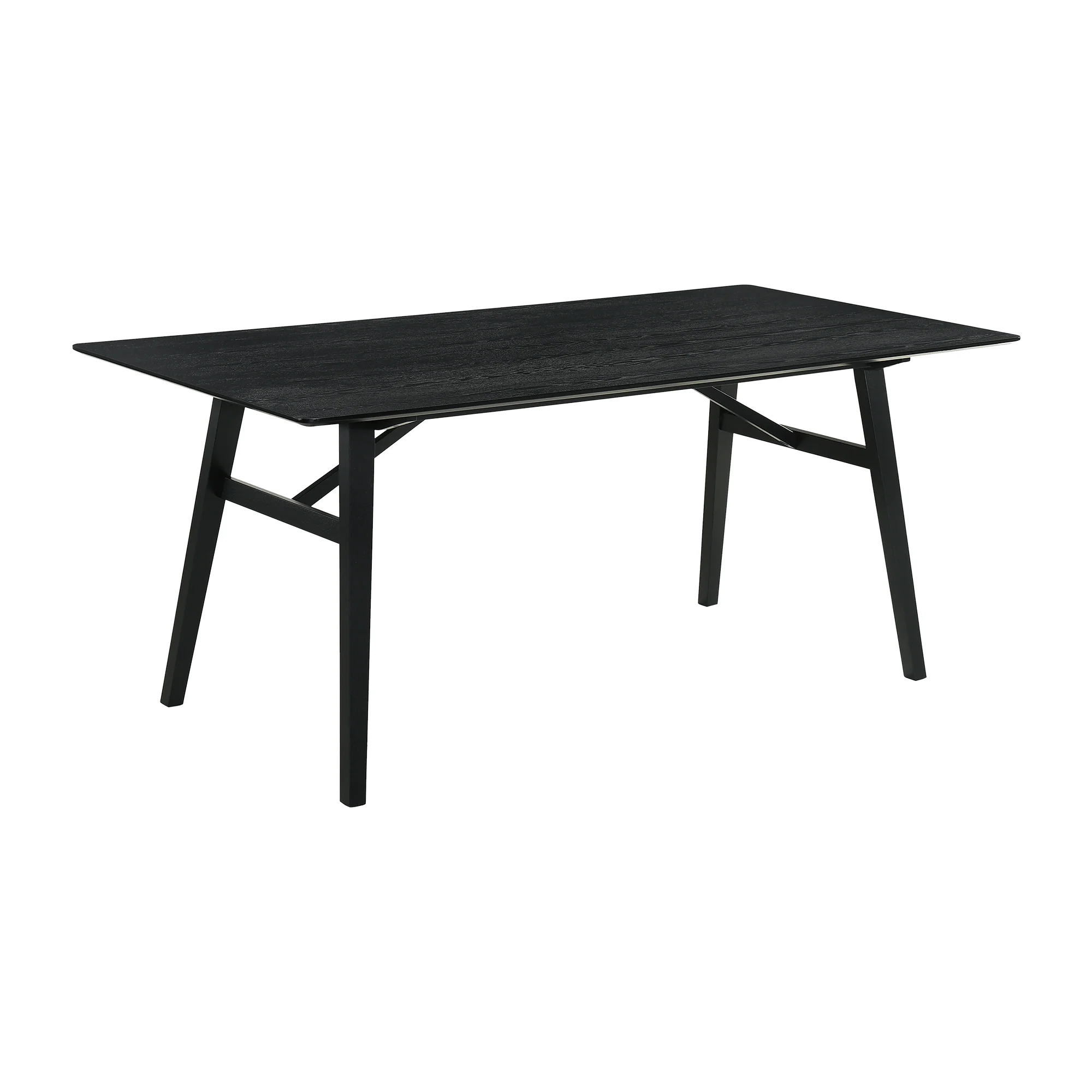Channell 7 Piece Black Wood Dining Table Set with Charcoal Fabric By Armen Living - Image 5