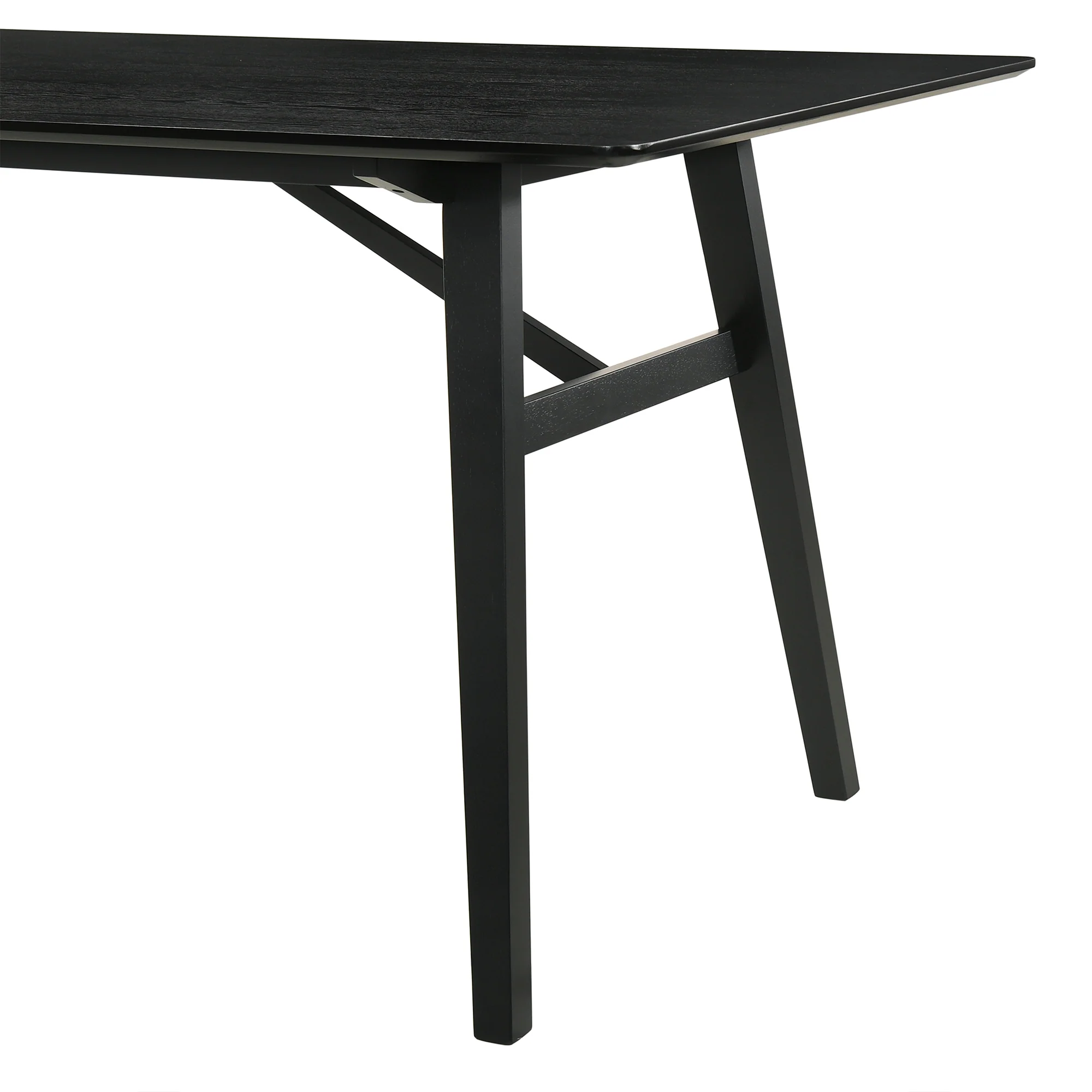 Channell 7 Piece Black Wood Dining Table Set with Charcoal Fabric By Armen Living - Image 9