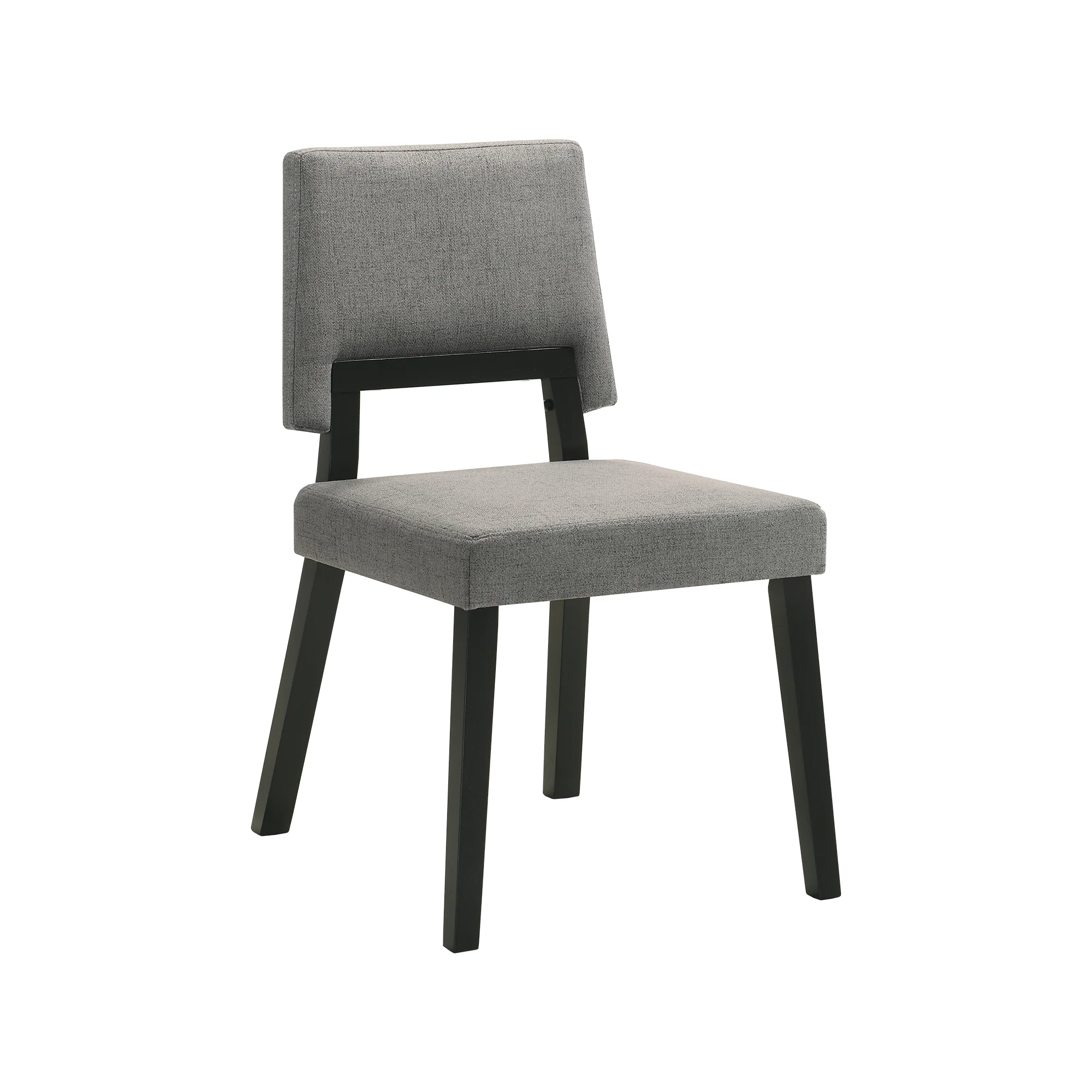 Channell Wood Dining Chair in Black Finish with Charcoal Fabric - Set of 2 By Armen Living - Image 4
