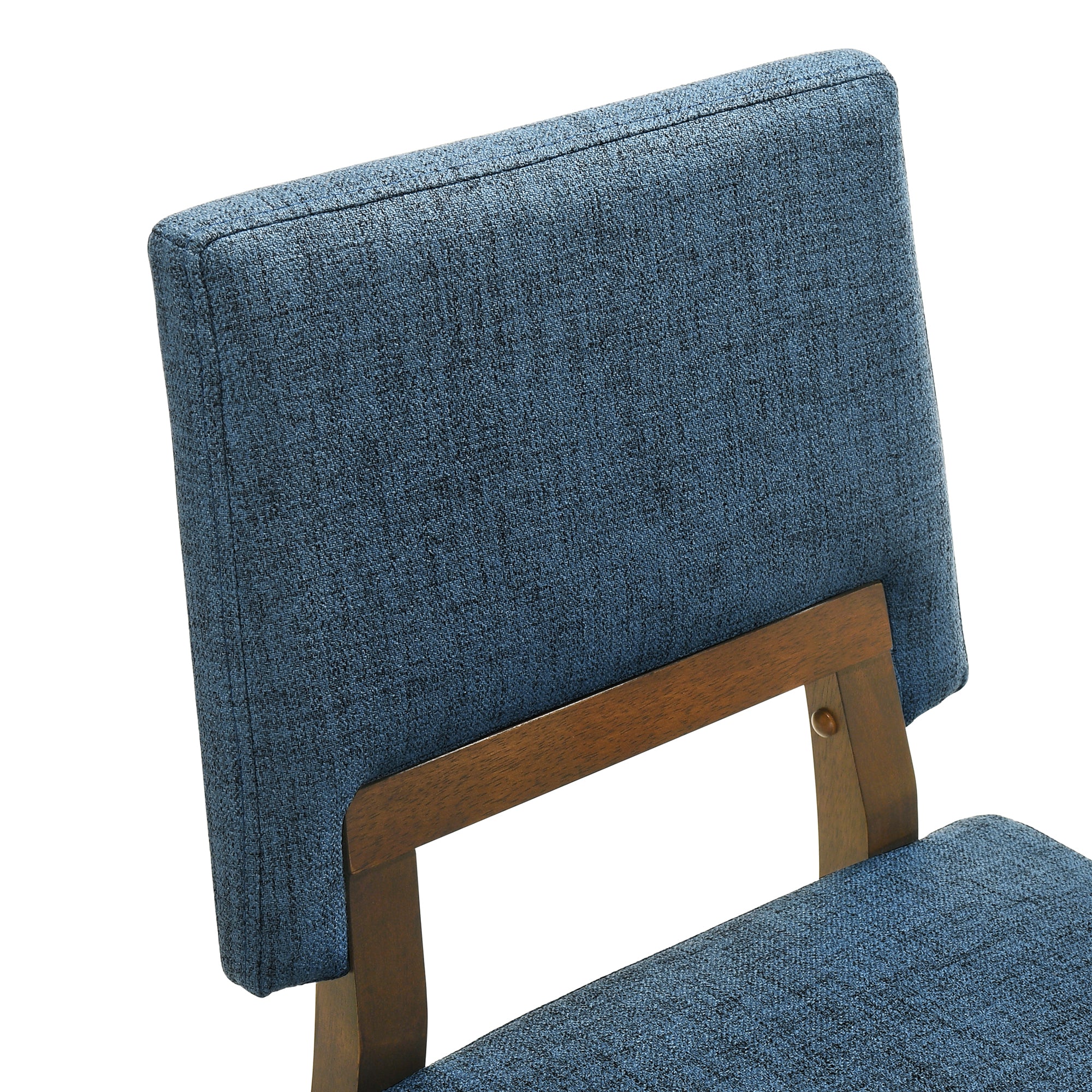 Channell Wood Dining Chair in Walnut Finish with Orange Fabric - Set of 2 By Armen Living - Image 16