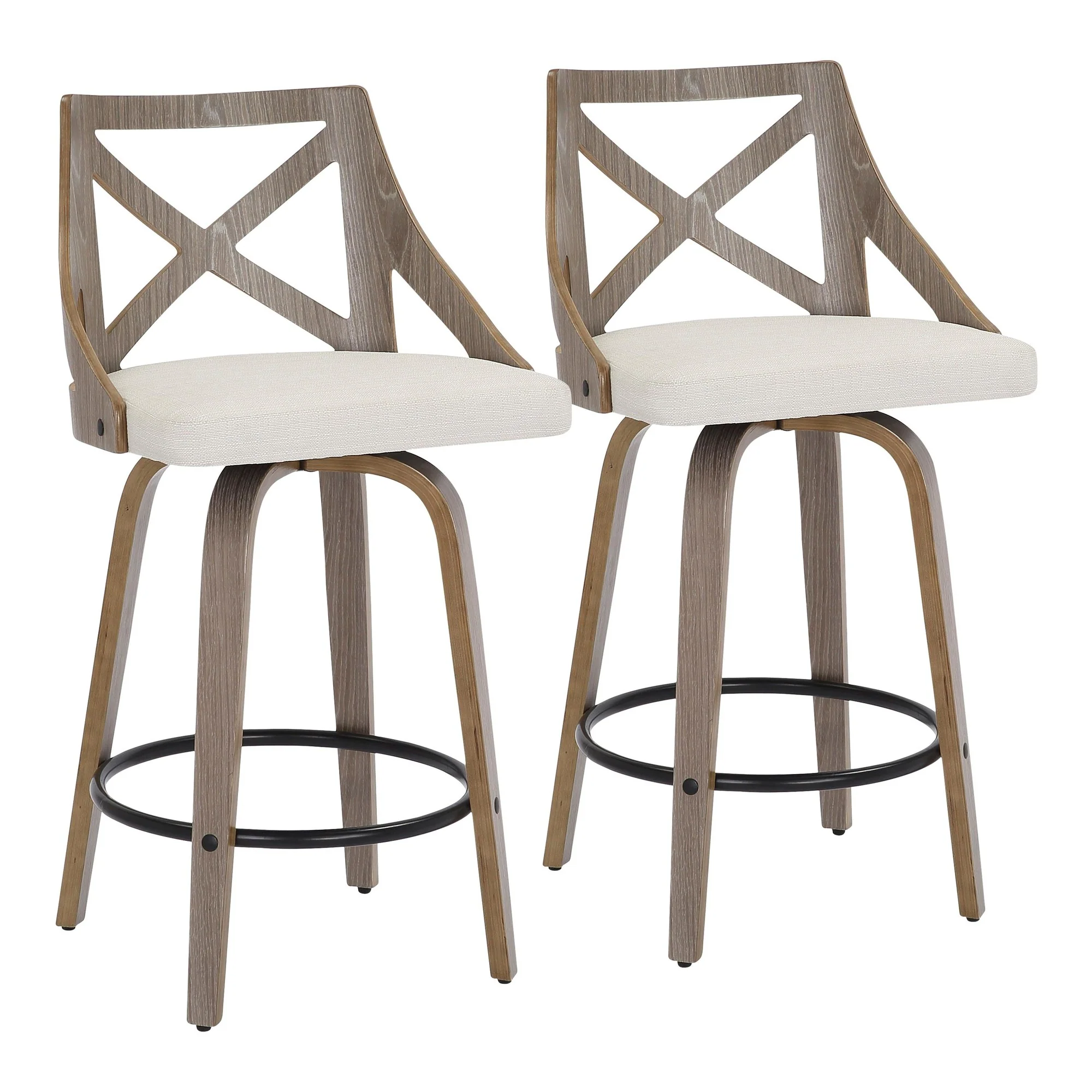 Charlotte Counter Stool - Set of 2 Cream By LumiSource