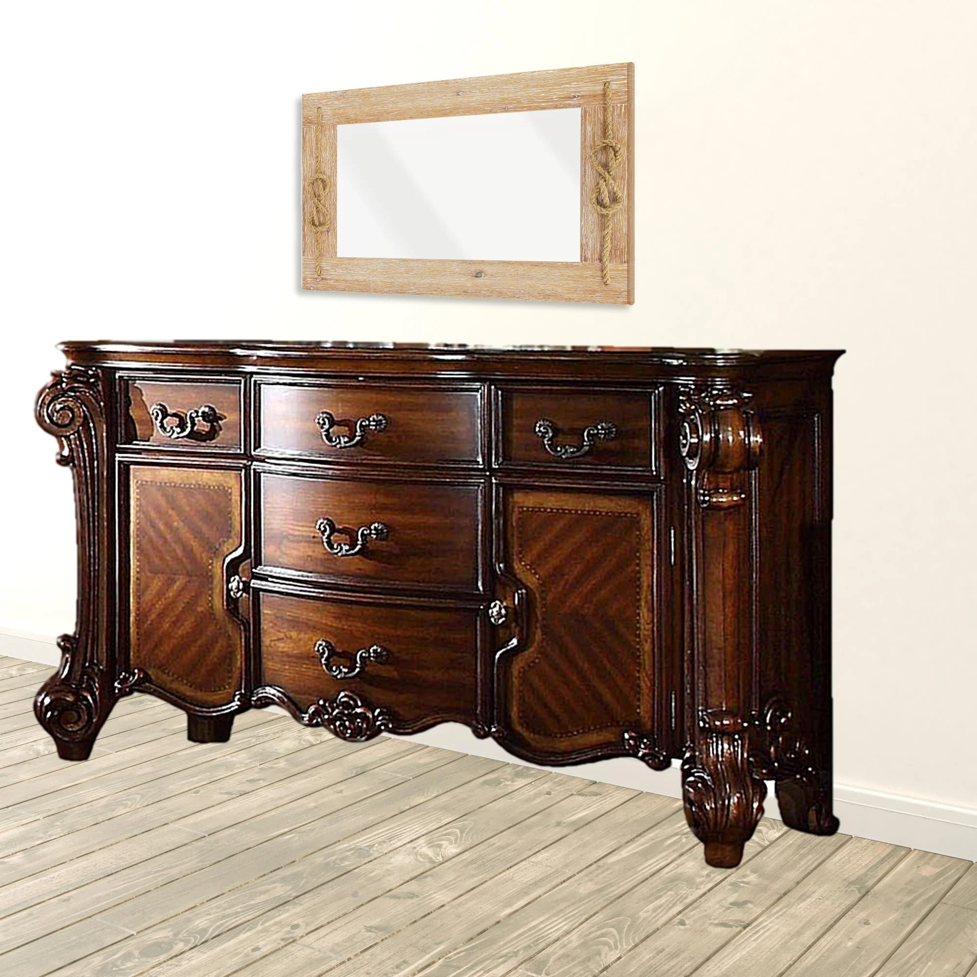 Cherry Wood Dresser By Homeroots - 374249