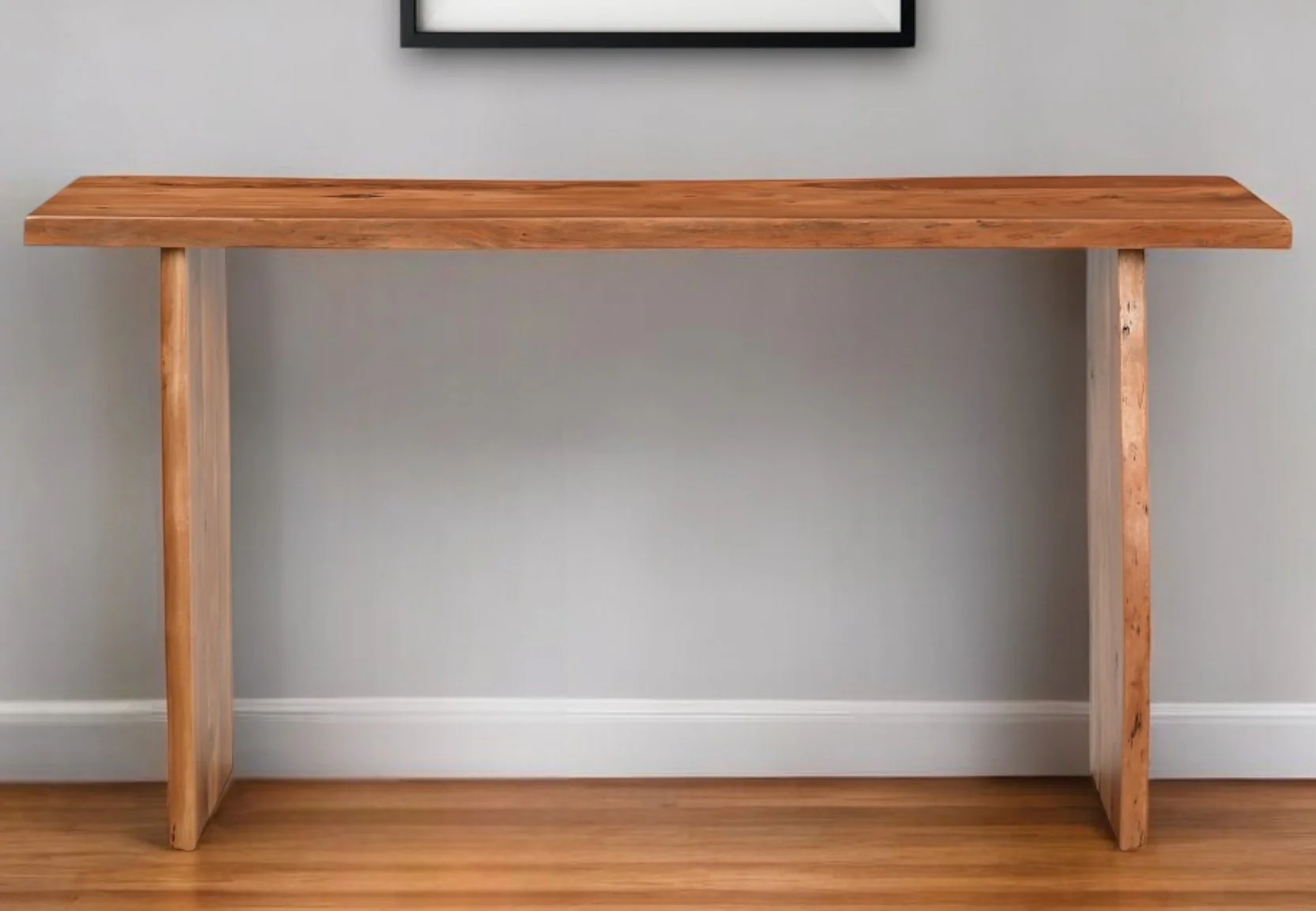 Chestnut Solid Wood Sled Console Table By Homeroots