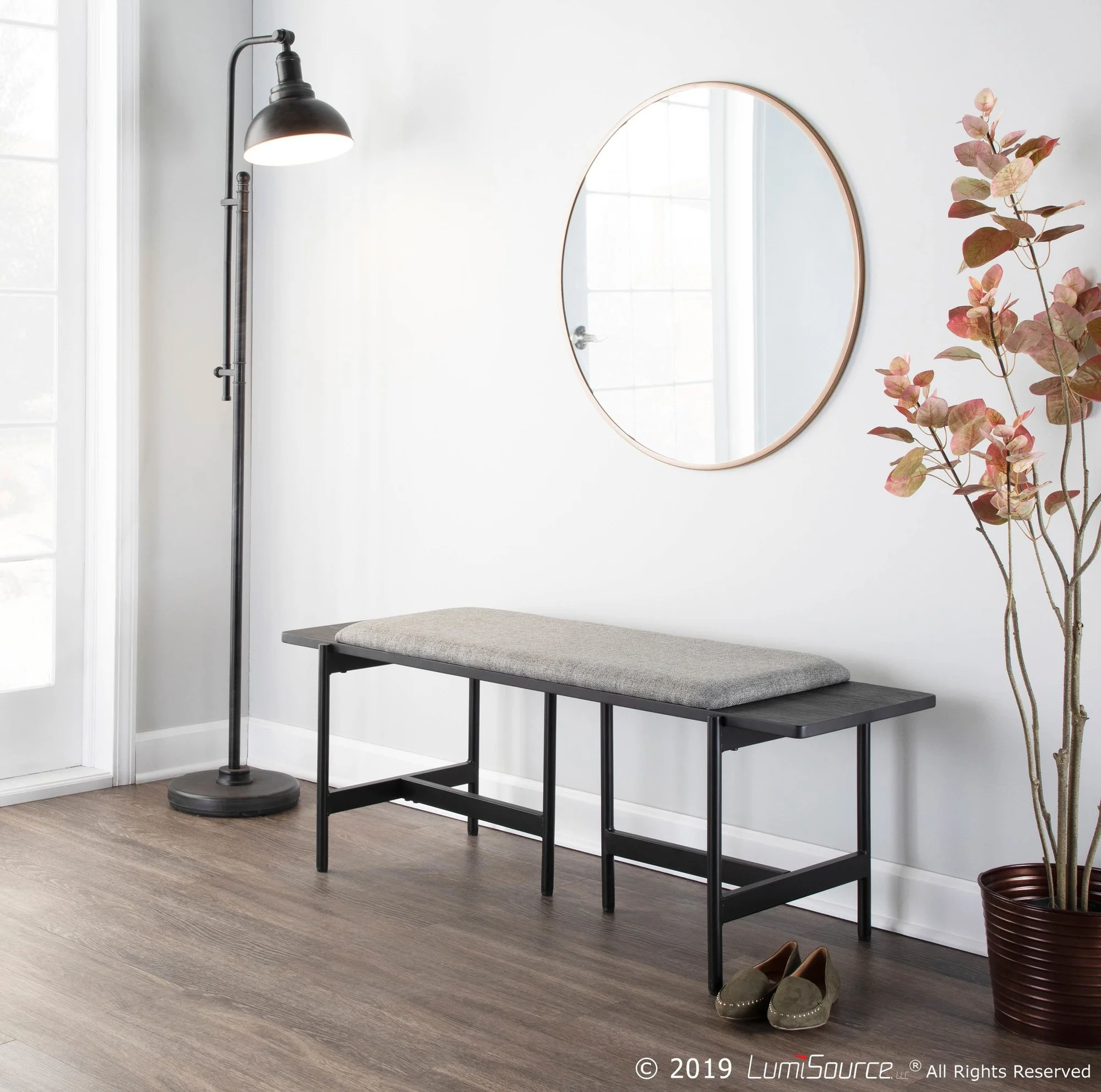 Chloe Bench Gray By LumiSource