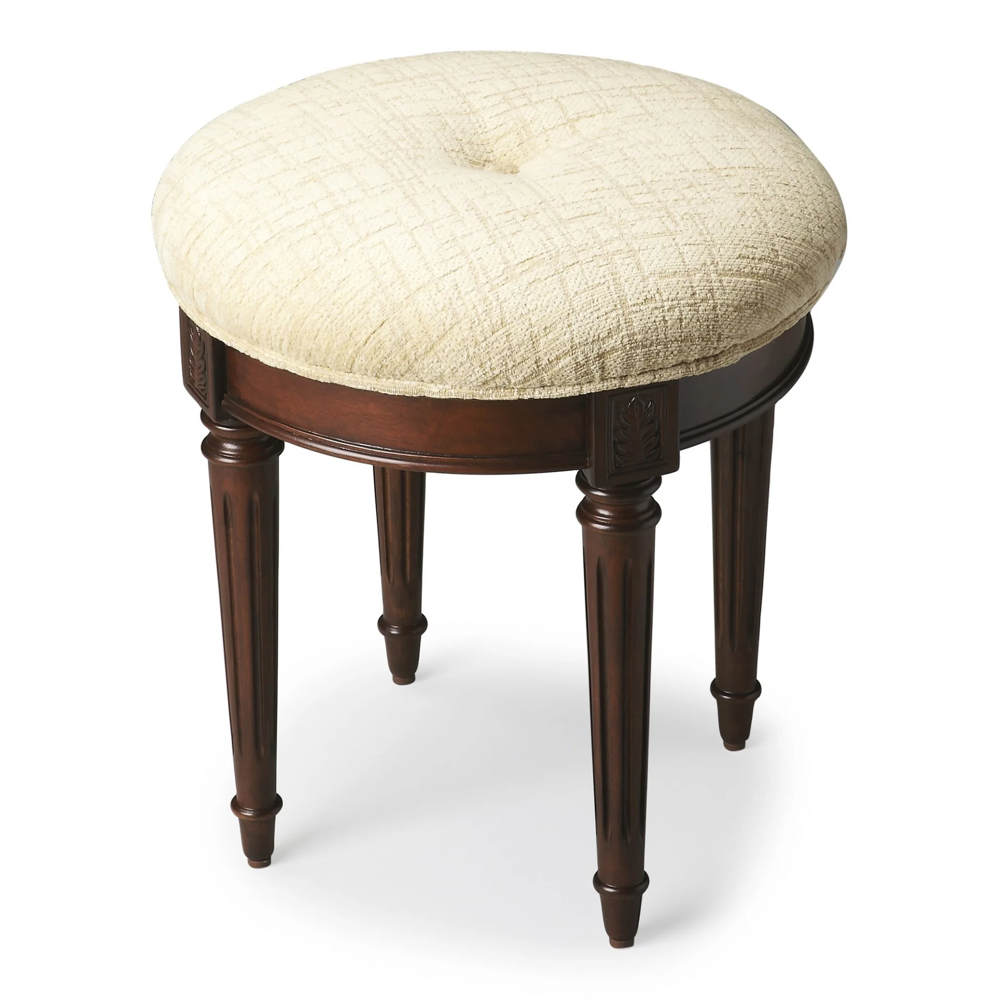 Classic Cherry Brown Vanity Stool By Homeroots
