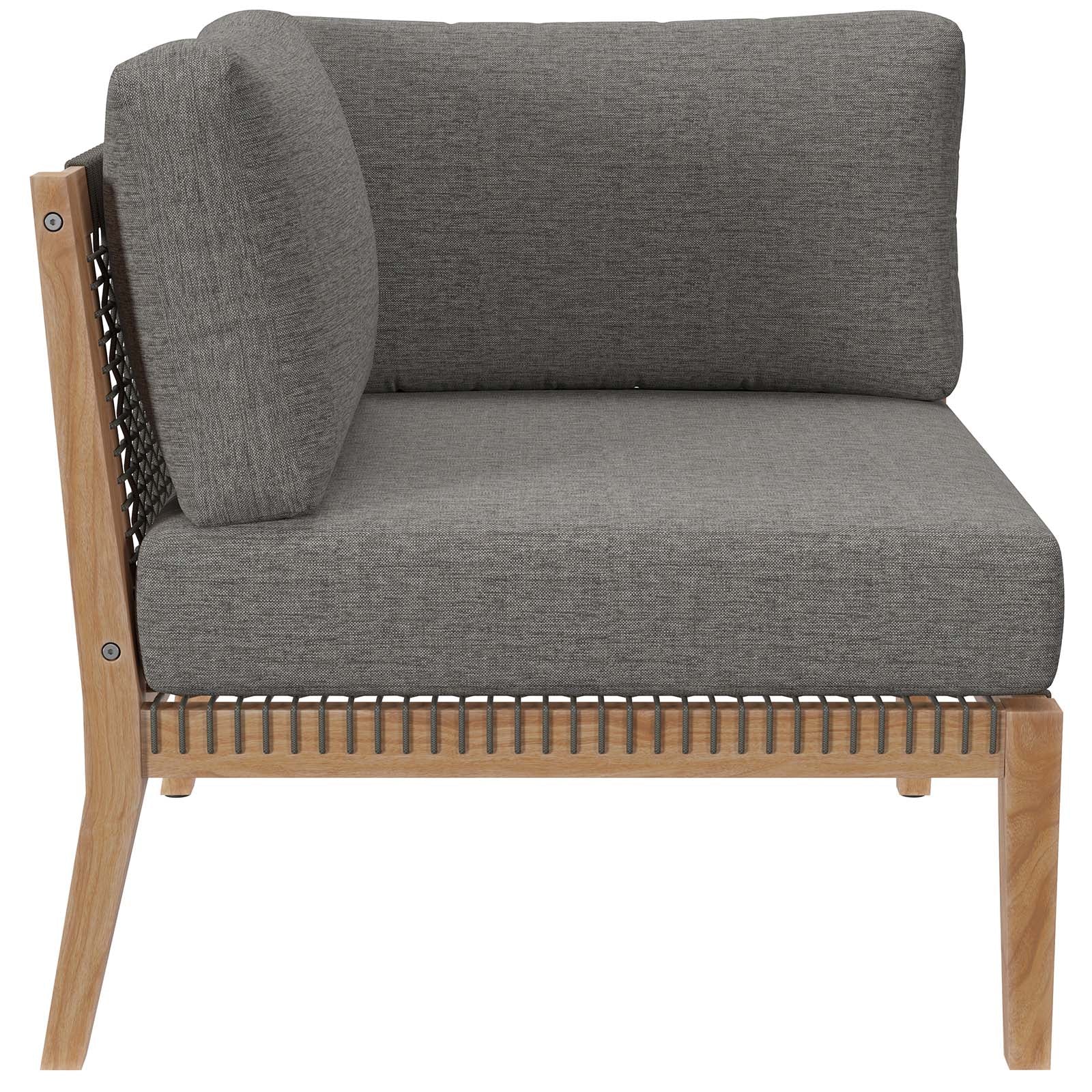 Clearwater Outdoor Patio Teak Wood 4-Piece Sectional Sofa By Modway - EEI-6121 - Image 13