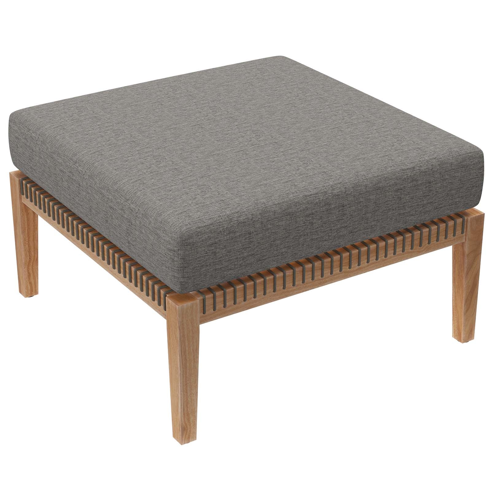 Clearwater Outdoor Patio Teak Wood Ottoman By Modway - EEI-5854 - Image 2