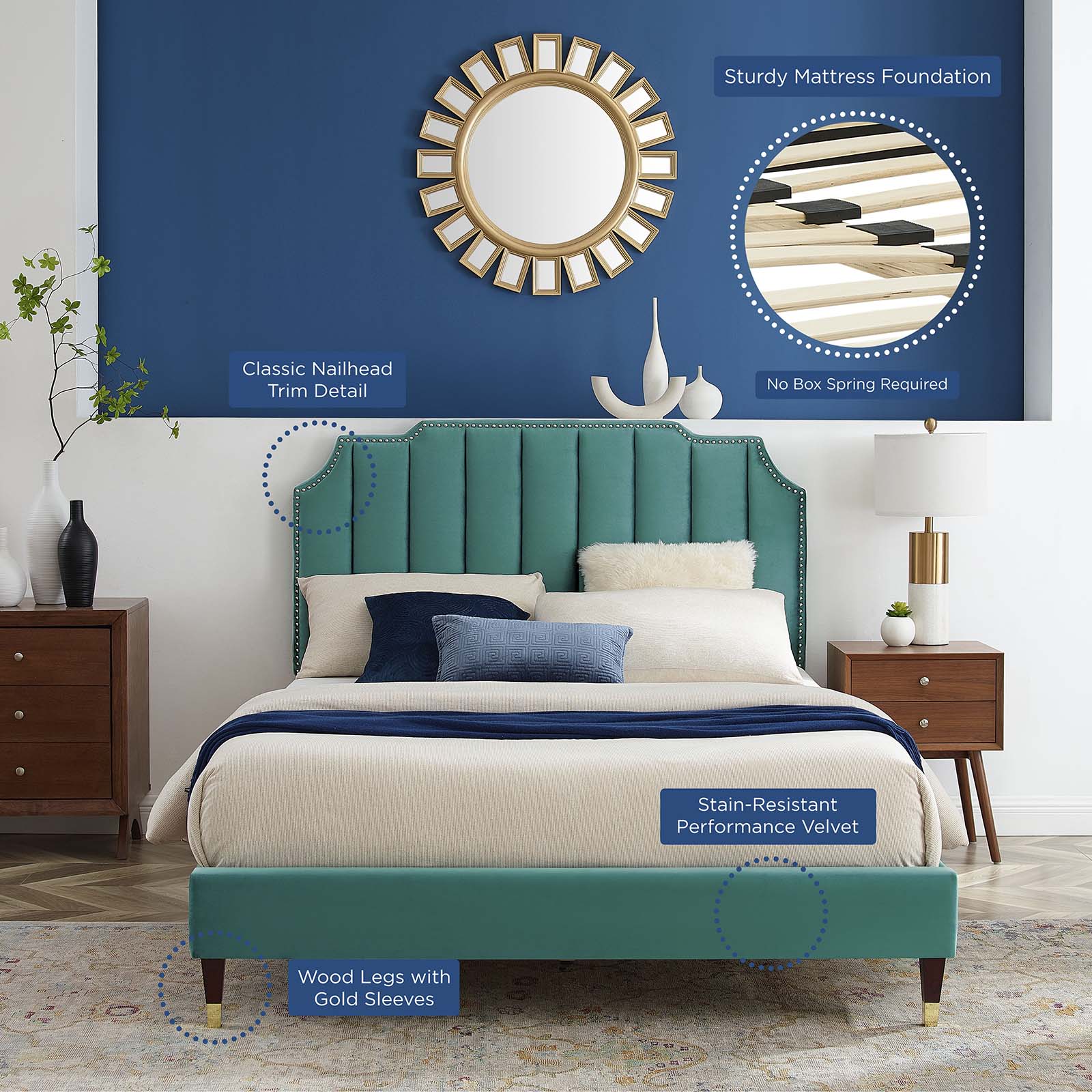 Colette Full Performance Velvet Platform Bed By Modway - MOD-6889 - Image 105