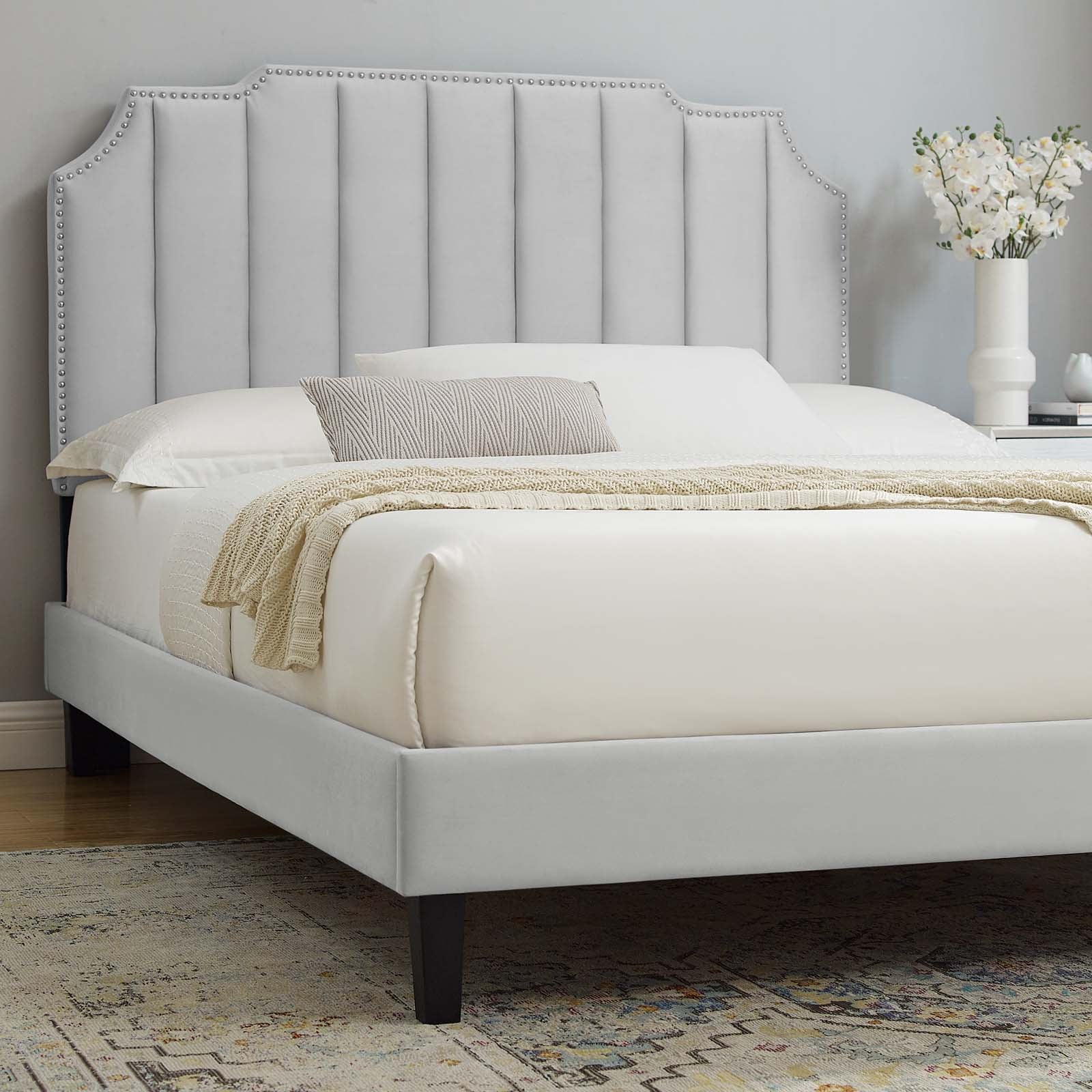 Colette Queen Performance Velvet Platform Bed By Modway - MOD-6585 - Image 40