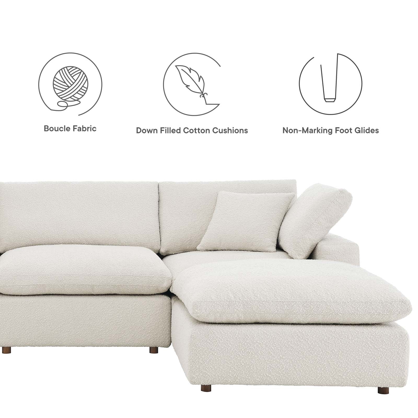 Commix Down Filled Overstuffed Boucle Fabric 5-Piece Sectional Sofa By Modway - EEI-6365 - Image 8