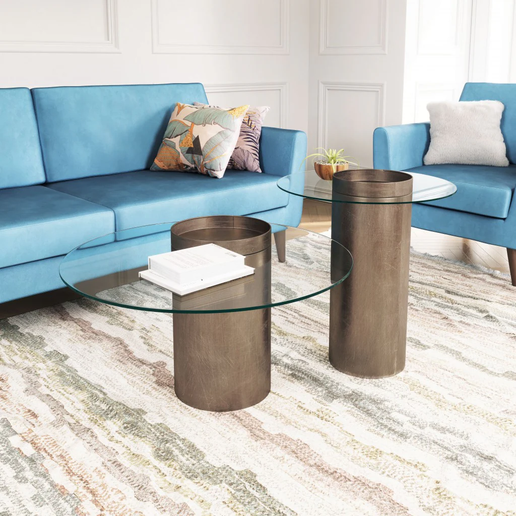 Contemporary Antique Gold Table By Homeroots - Image 7