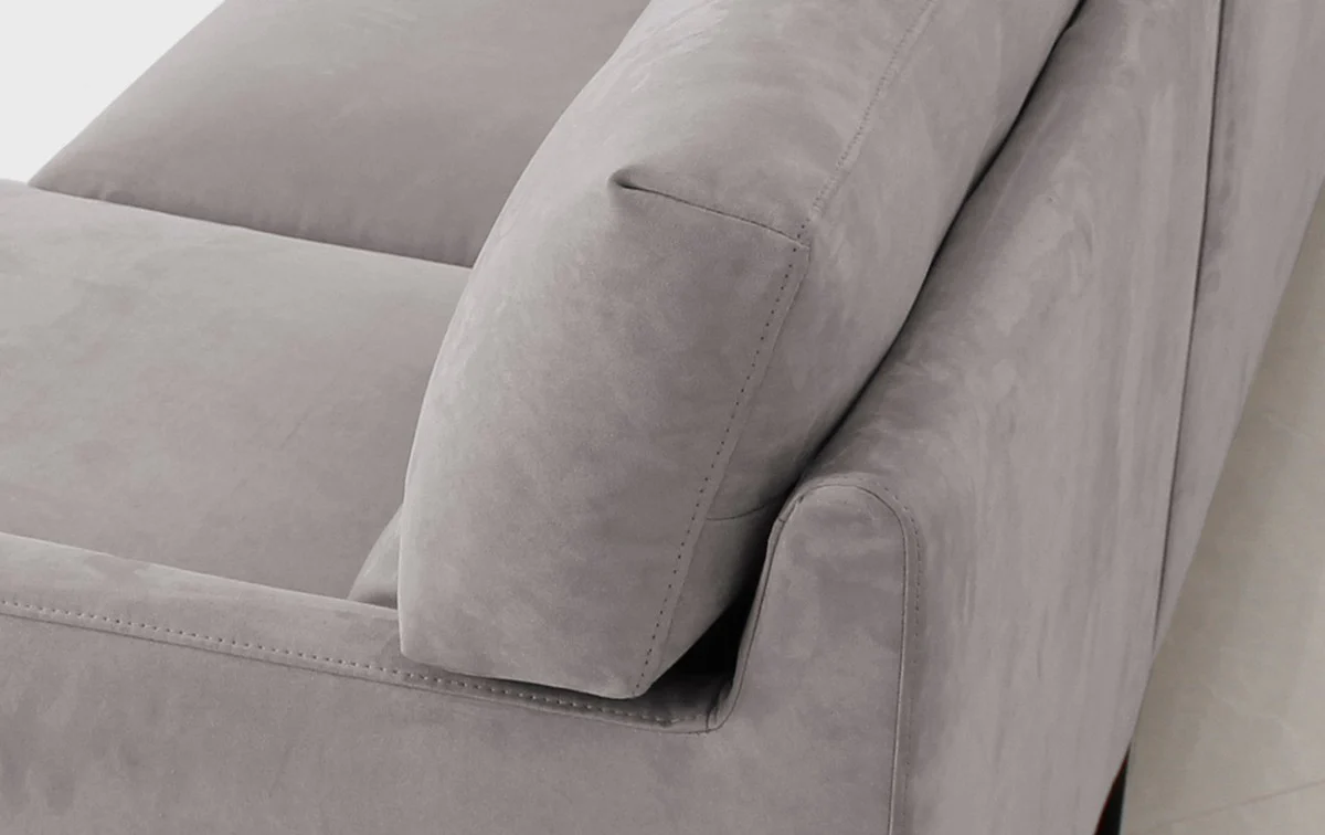Contemporary Soft Gray Squared Edge Left Facing Sectional Sofa By Homeroots - Image 5