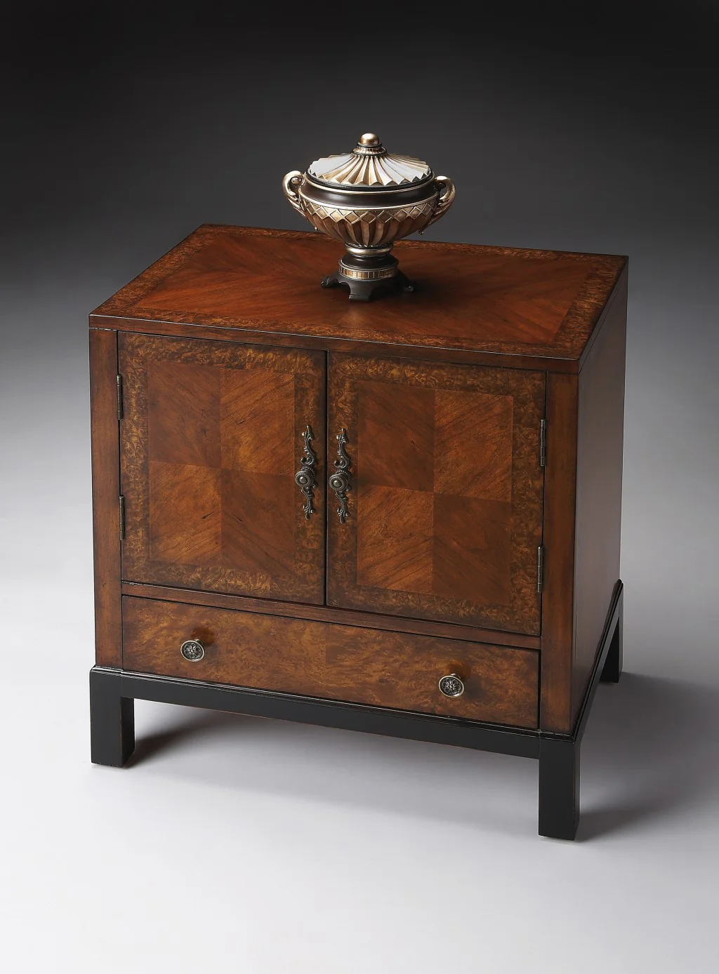 Courtland Cherry & Burl Accent Cabinet By Homeroots