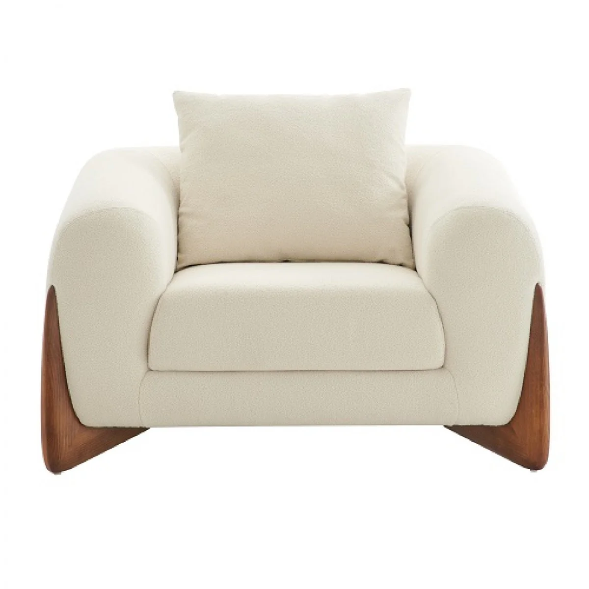 Cream And Brown Sherpa Arm Chair By Homeroots