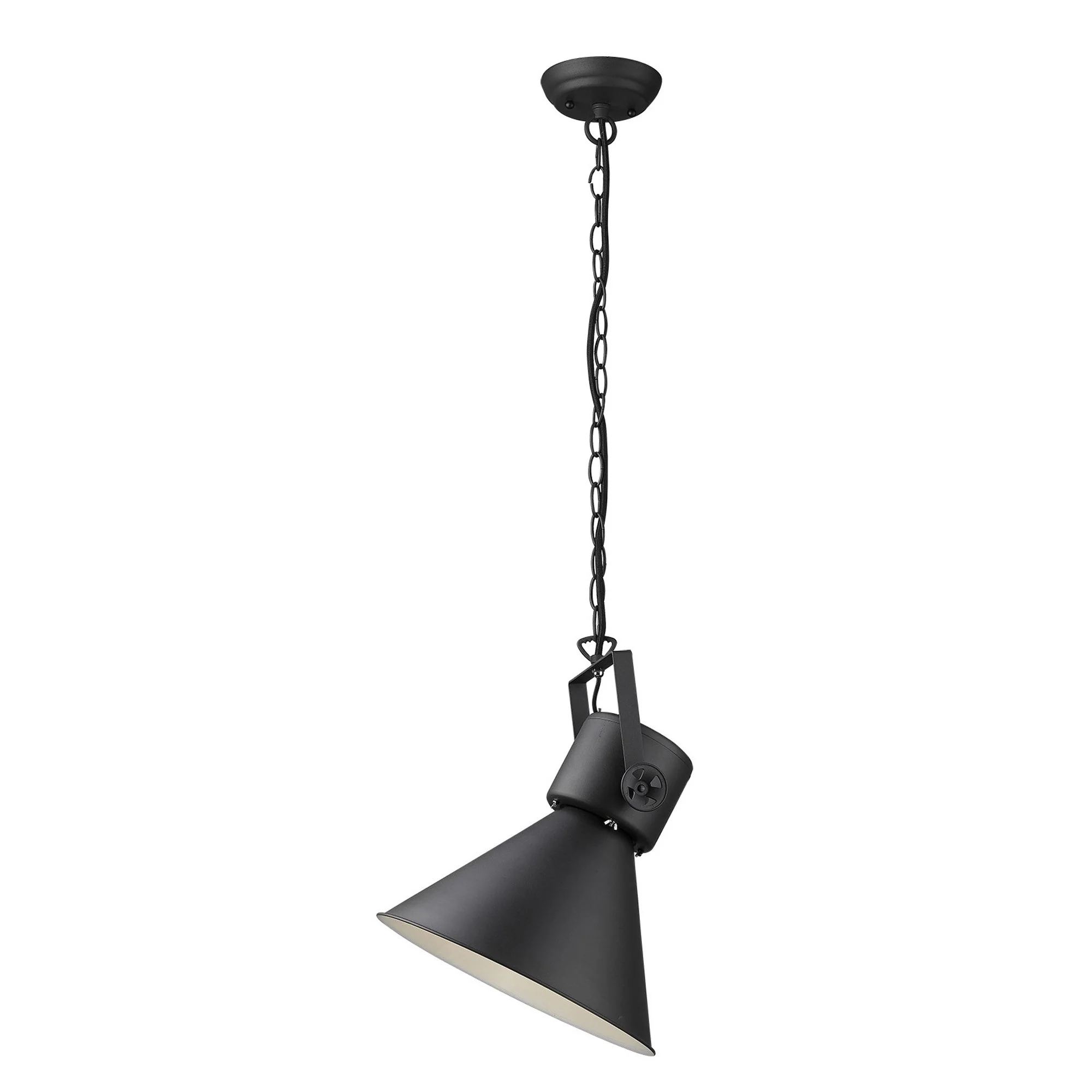 Crew 1-Light Matte Black Pendant By Homeroots - 398265